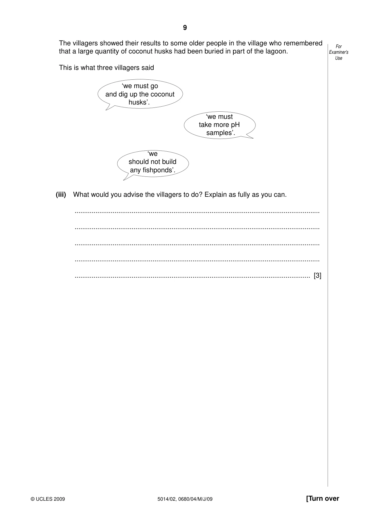 Cambridge IGCSE Environmental Management 0680 2009 May/June Paper 4 · Variant 1 question paper, page 9 of 20