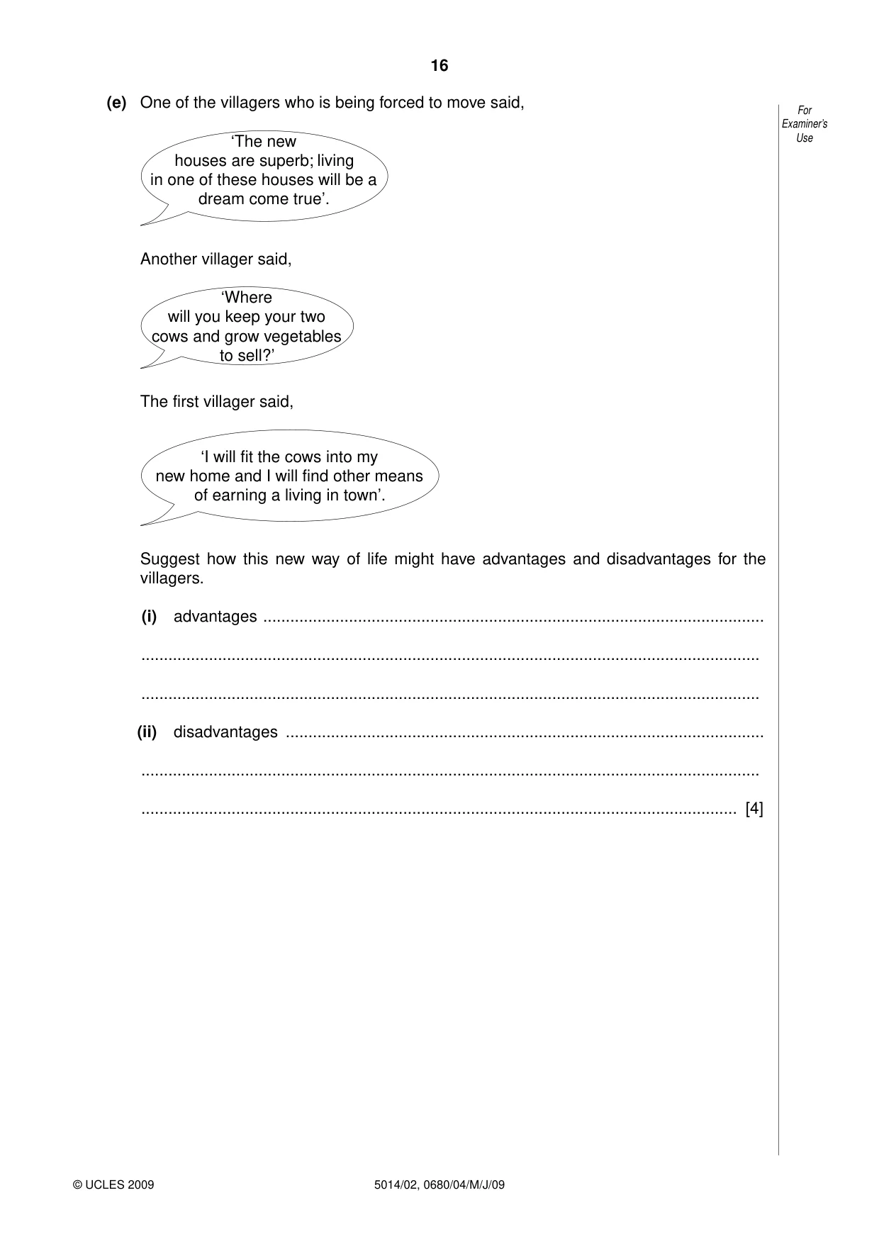 Cambridge IGCSE Environmental Management 0680 2009 May/June Paper 4 · Variant 1 question paper, page 16 of 20