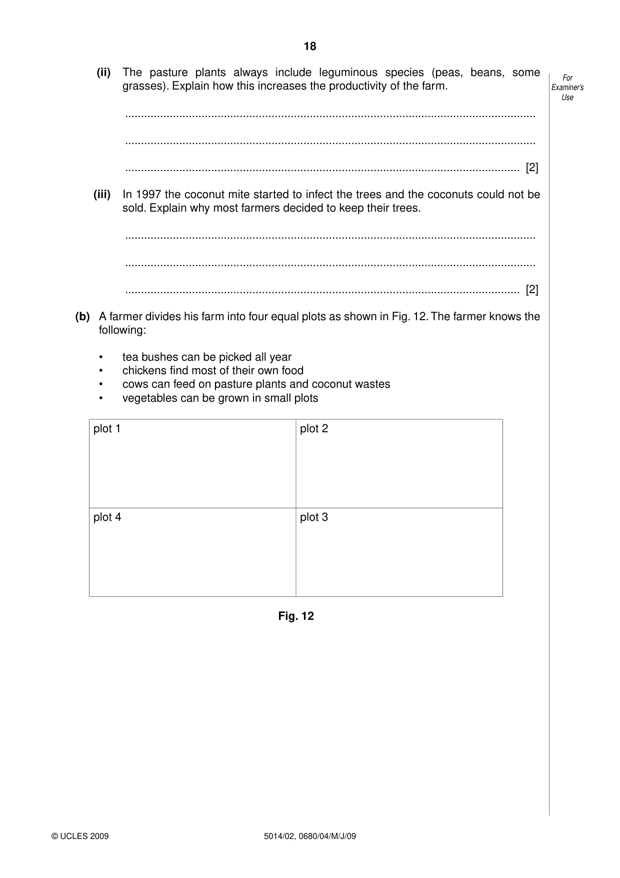 Cambridge IGCSE Environmental Management 0680 2009 May/June Paper 4 · Variant 1 question paper, page 18 of 20