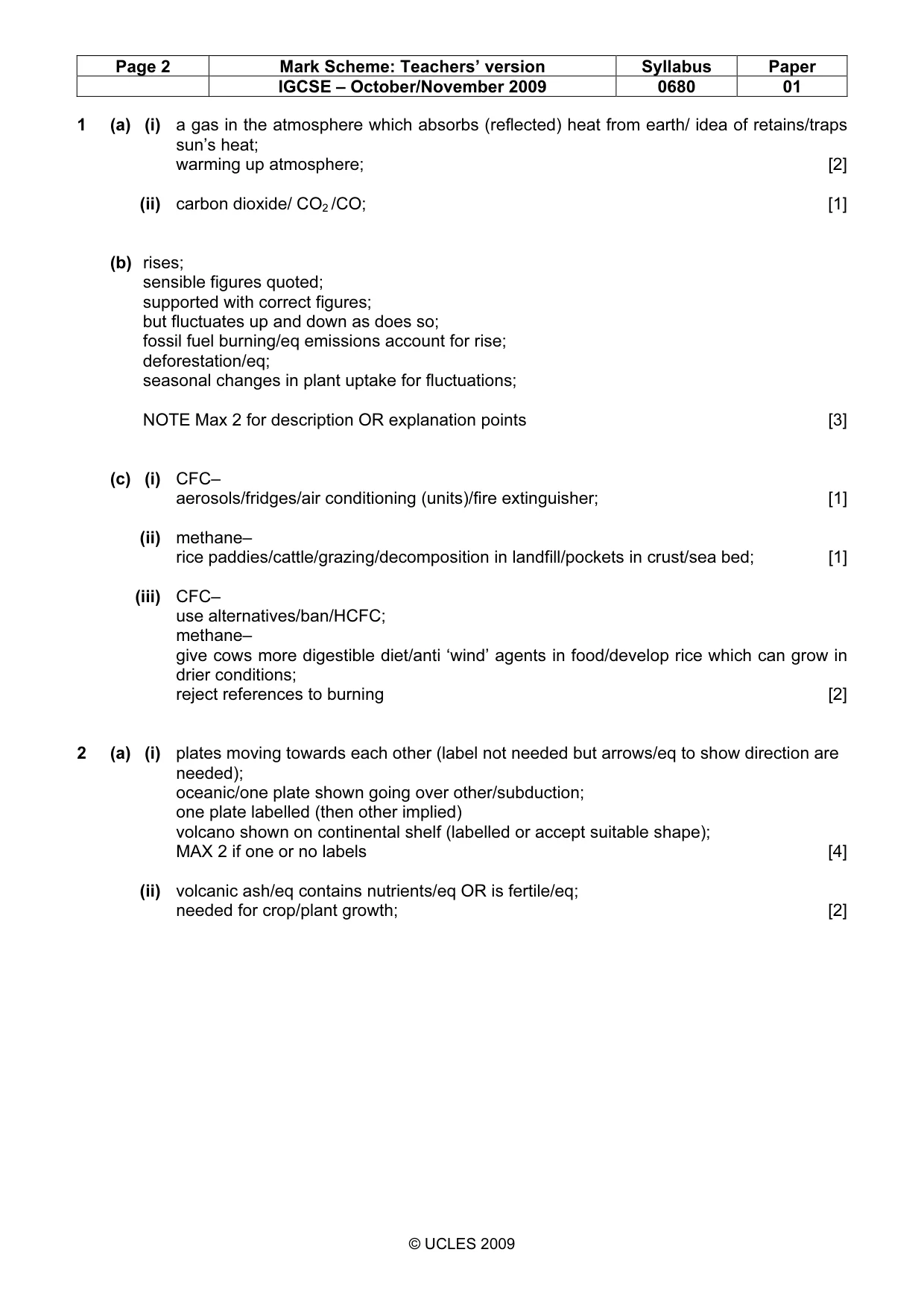 Mark scheme, page 2 of 5