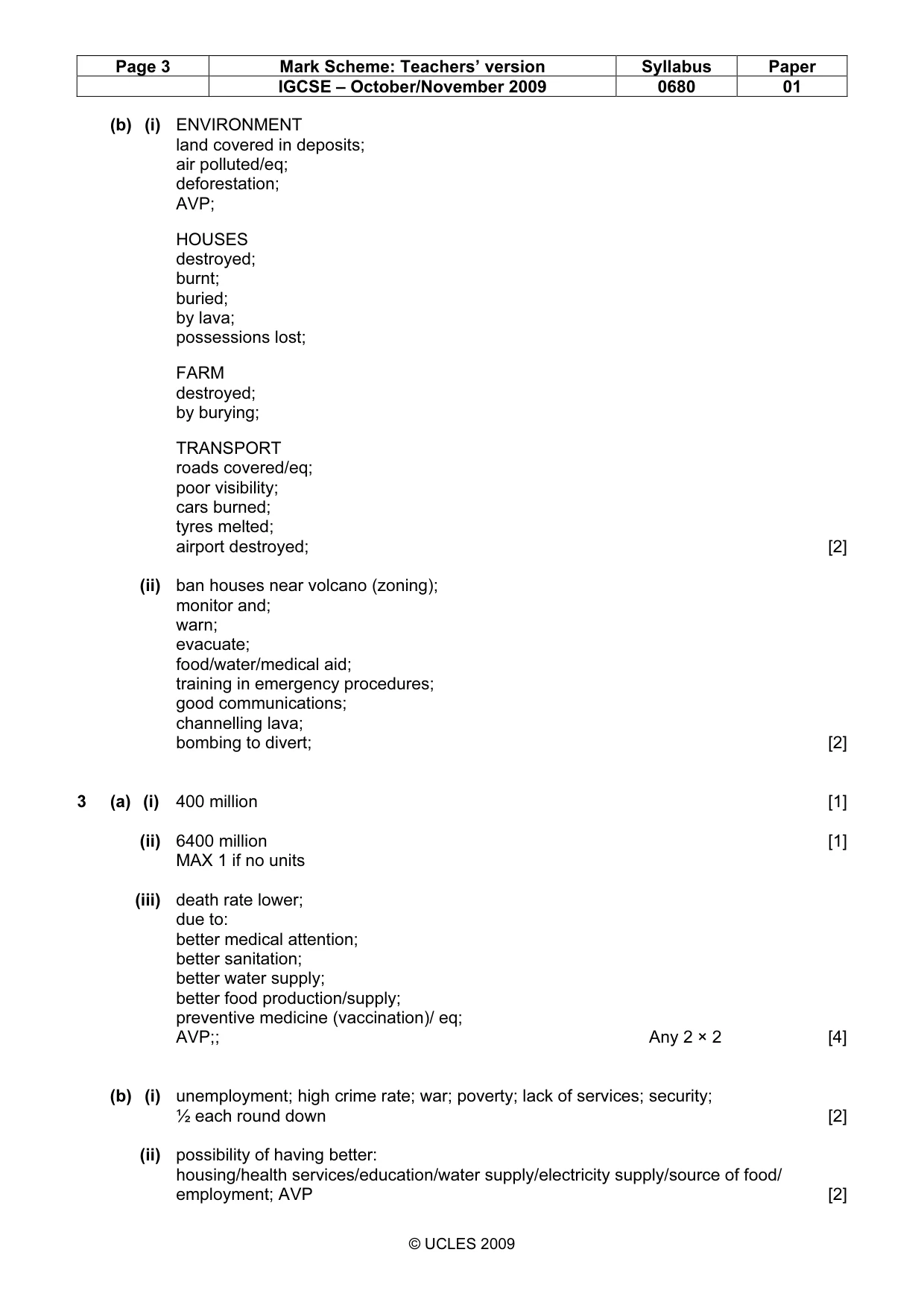 Mark scheme, page 3 of 5