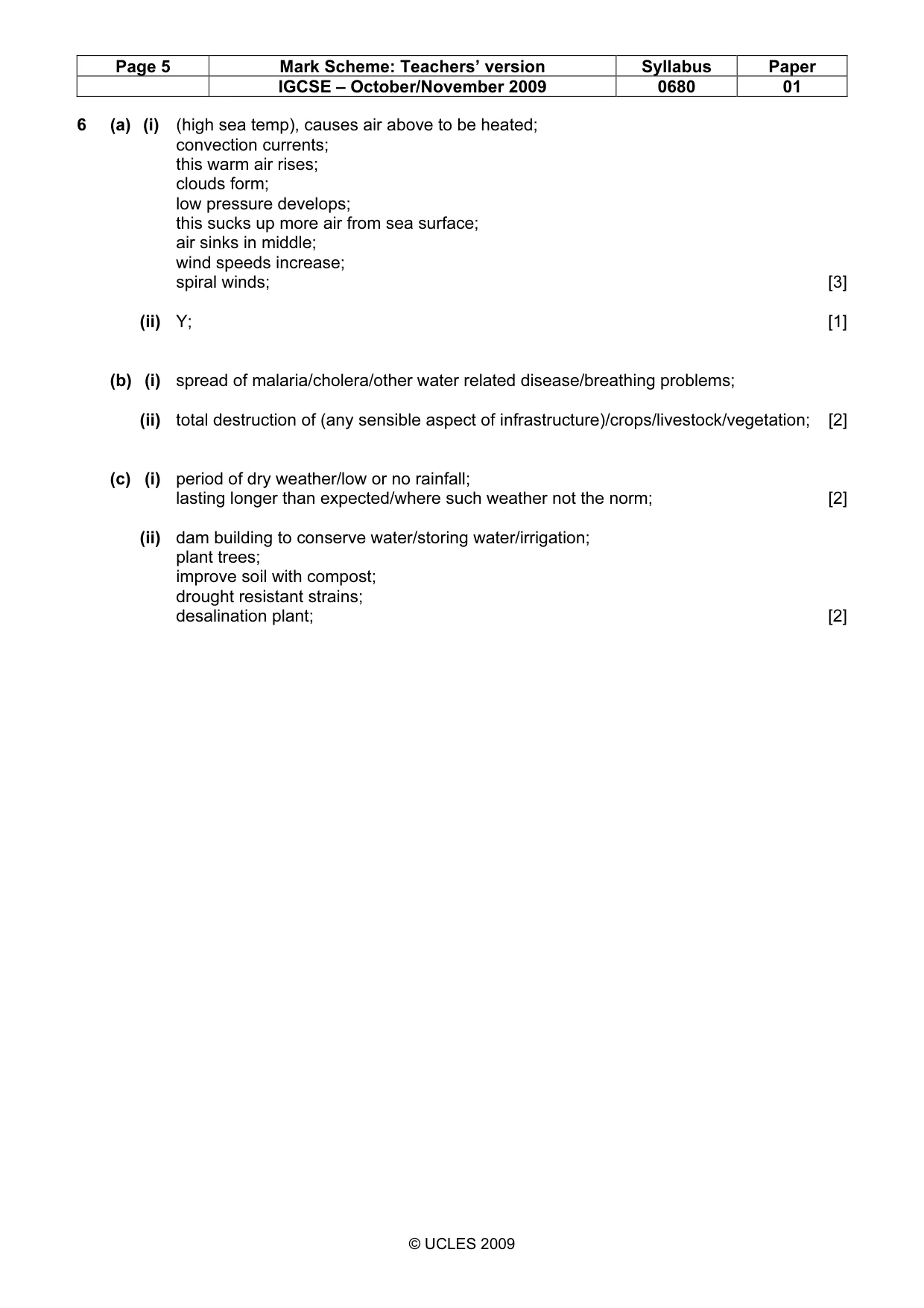 Mark scheme, page 5 of 5