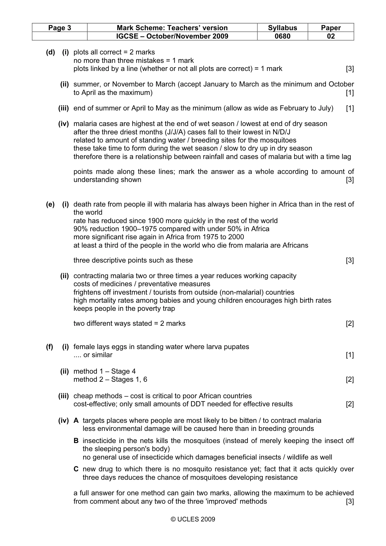 Mark scheme, page 3 of 7
