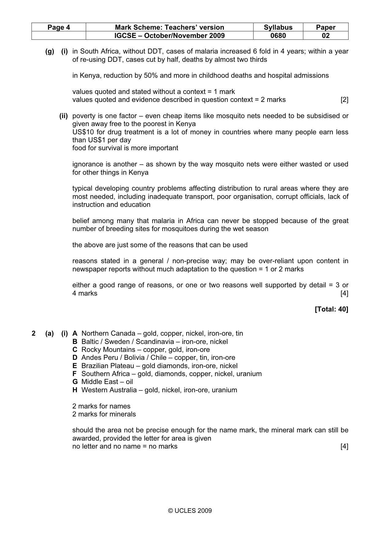 Mark scheme, page 4 of 7