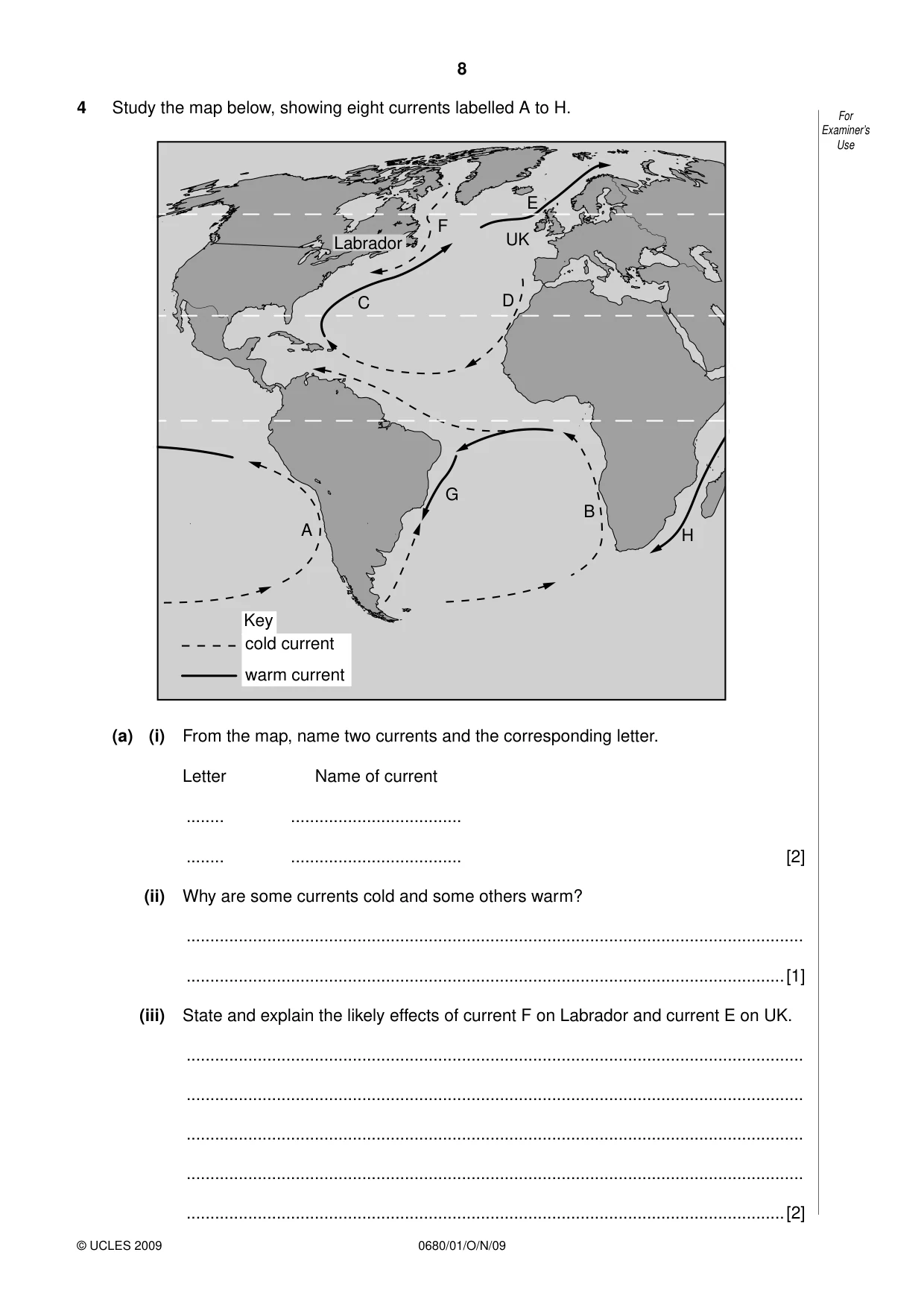 Cambridge IGCSE Environmental Management 0680 2009 Oct/Nov Paper 1 · Variant 1 question paper, page 8 of 16