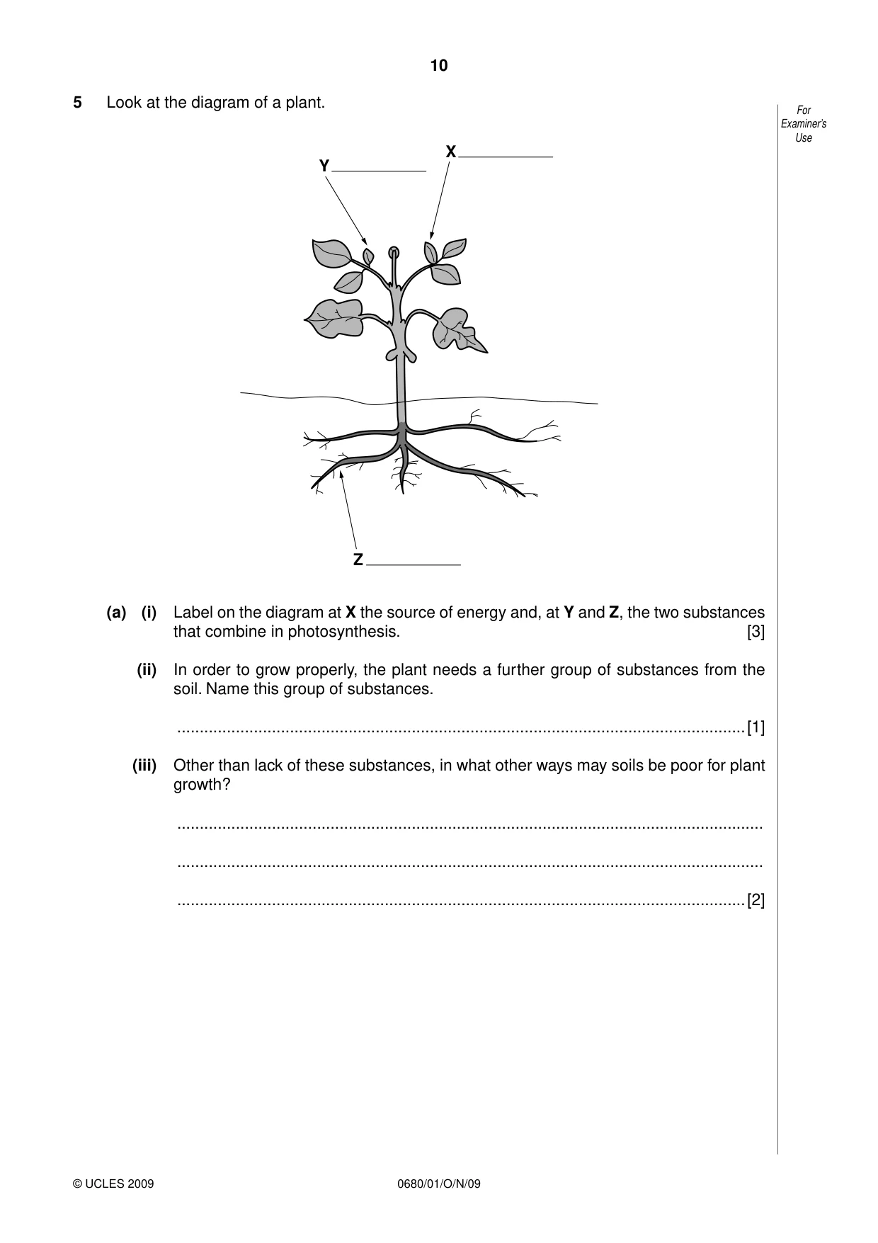 Cambridge IGCSE Environmental Management 0680 2009 Oct/Nov Paper 1 · Variant 1 question paper, page 10 of 16