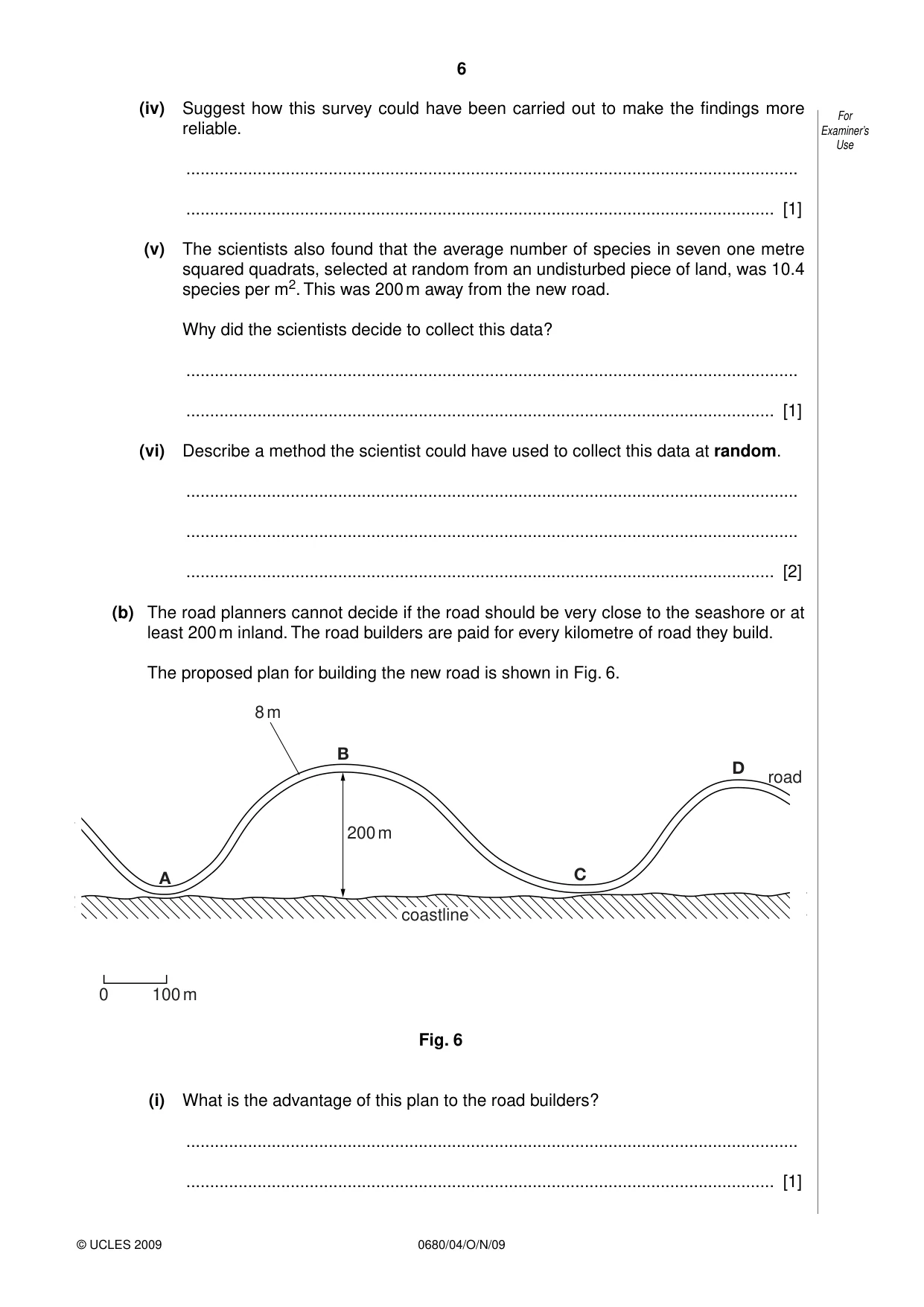 Cambridge IGCSE Environmental Management 0680 2009 Oct/Nov Paper 4 · Variant 1 question paper, page 6 of 20
