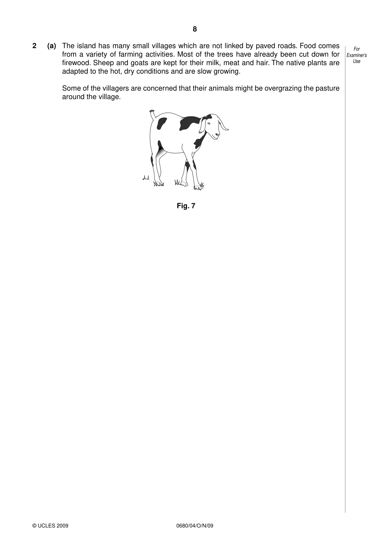 Cambridge IGCSE Environmental Management 0680 2009 Oct/Nov Paper 4 · Variant 1 question paper, page 8 of 20