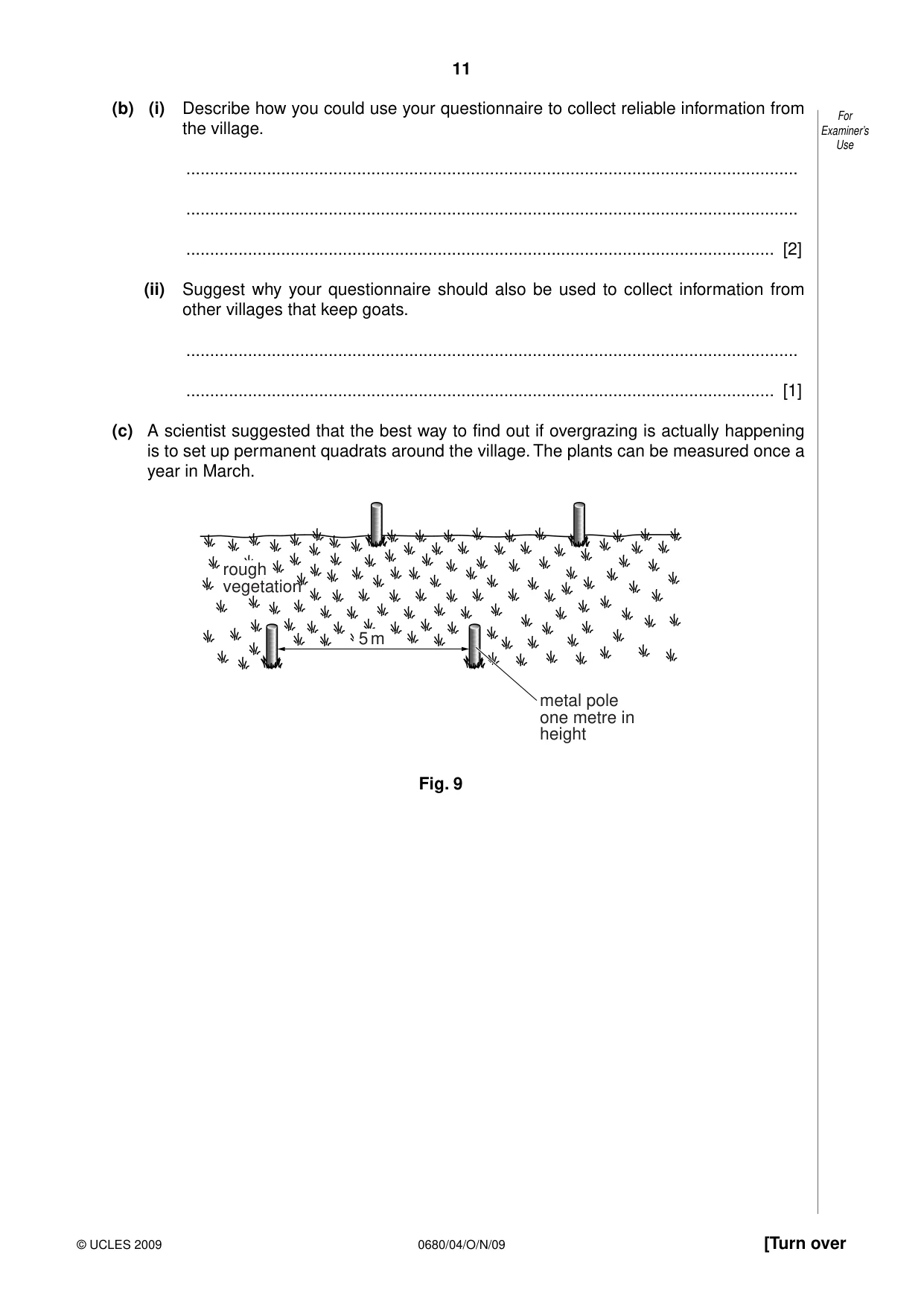 Cambridge IGCSE Environmental Management 0680 2009 Oct/Nov Paper 4 · Variant 1 question paper, page 11 of 20