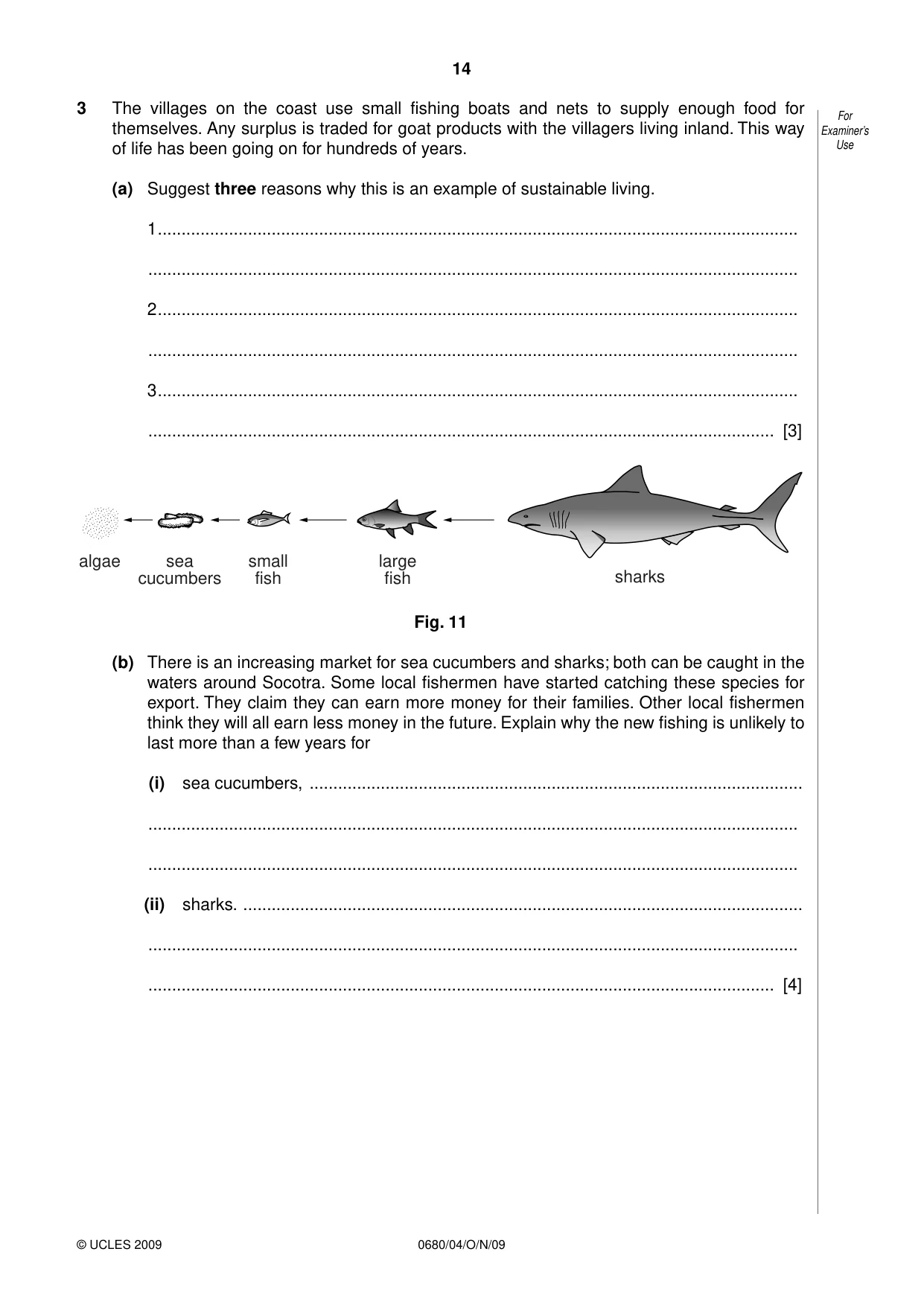Cambridge IGCSE Environmental Management 0680 2009 Oct/Nov Paper 4 · Variant 1 question paper, page 14 of 20
