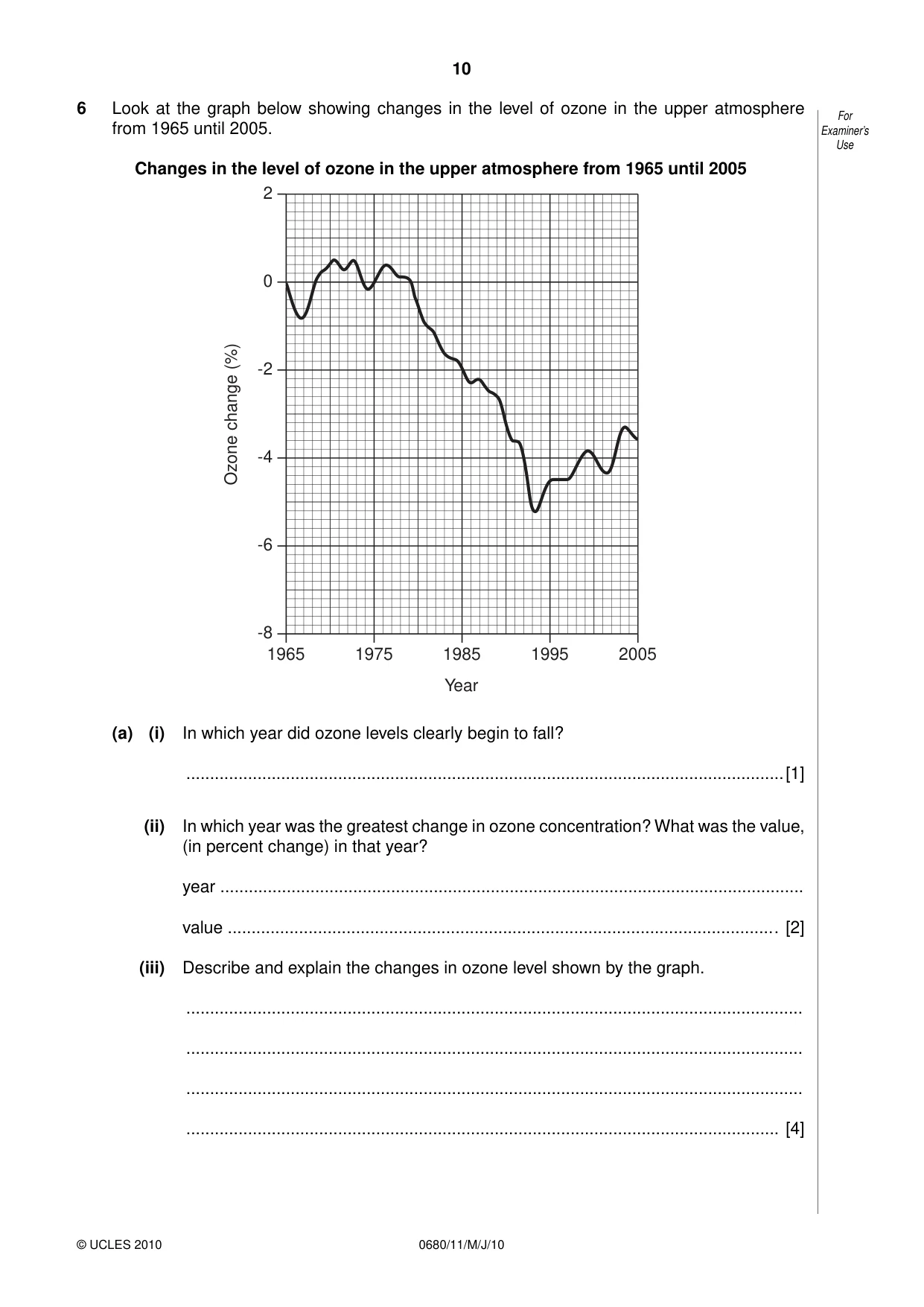 Cambridge IGCSE Environmental Management 0680 2010 May/June Paper 1 · Variant 1 question paper, page 10 of 12