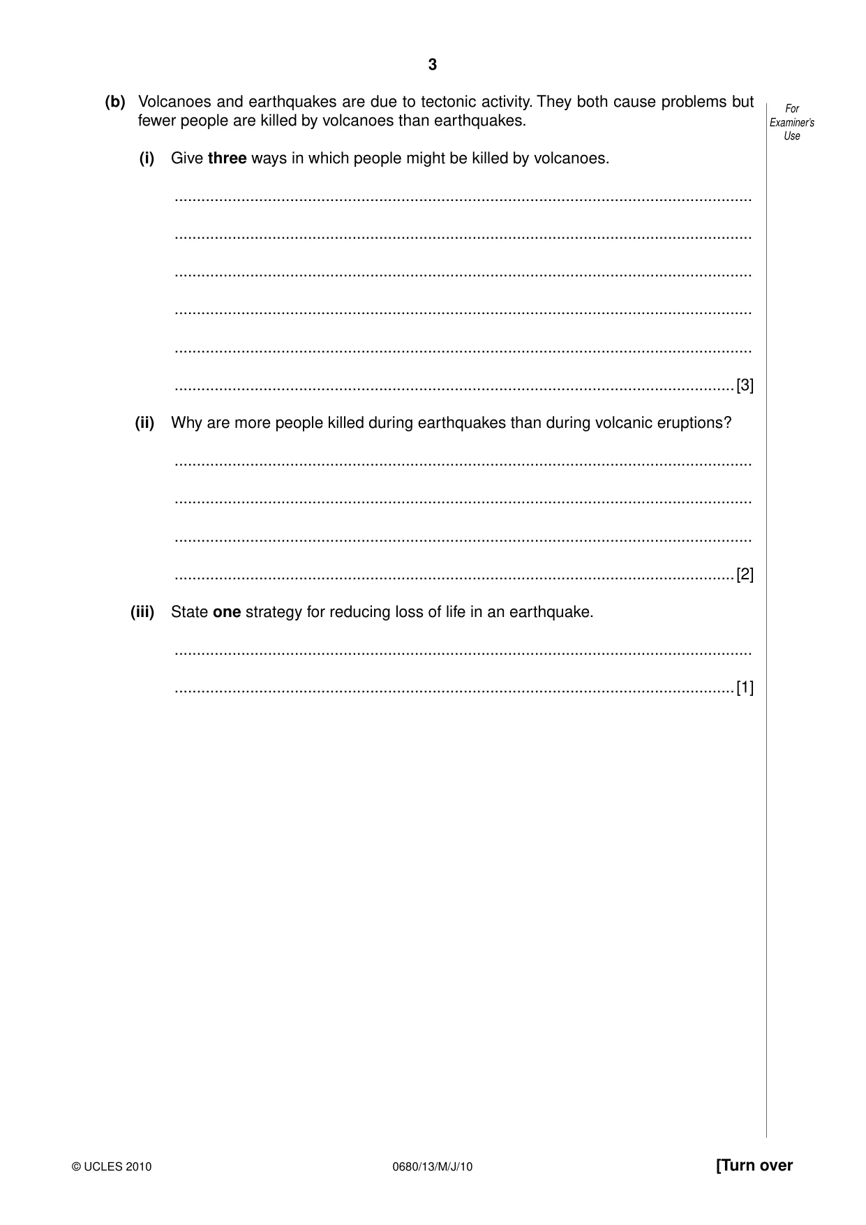 Cambridge IGCSE Environmental Management 0680 2010 May/June Paper 1 · Variant 3 question paper, page 3 of 12