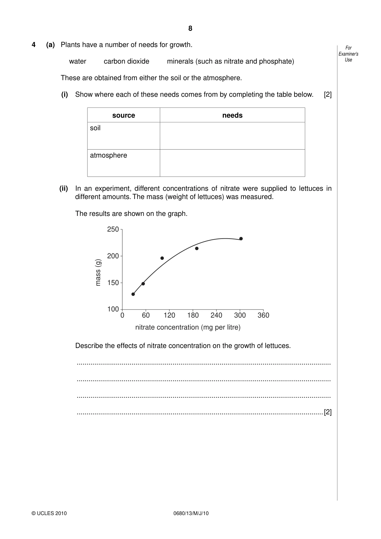 Cambridge IGCSE Environmental Management 0680 2010 May/June Paper 1 · Variant 3 question paper, page 8 of 12