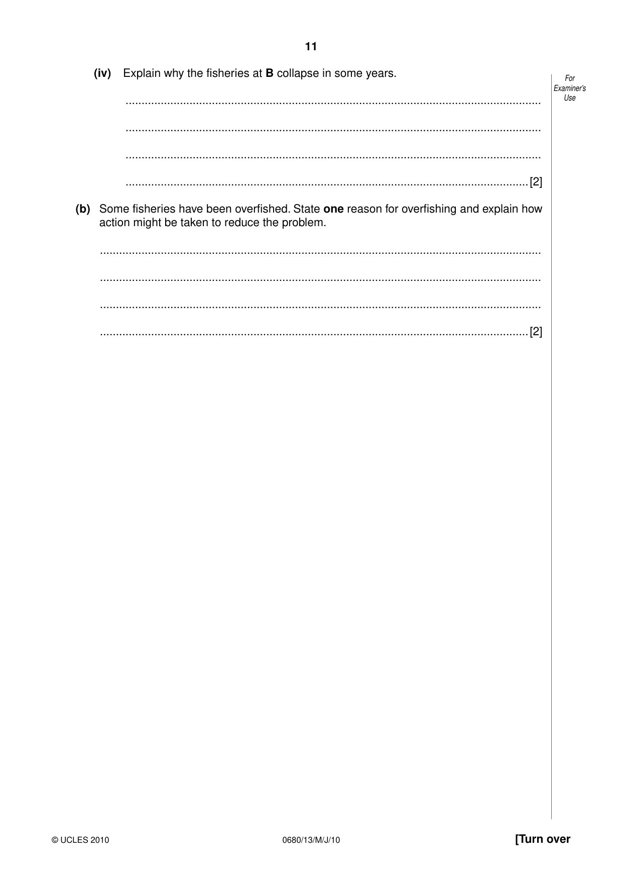 Cambridge IGCSE Environmental Management 0680 2010 May/June Paper 1 · Variant 3 question paper, page 11 of 12
