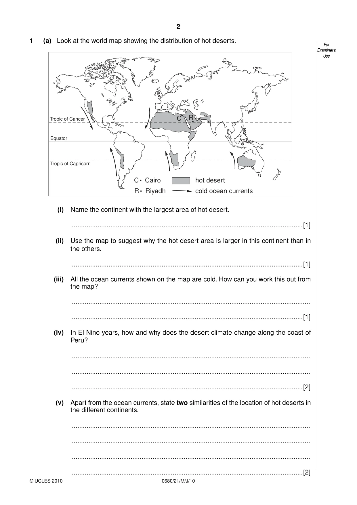 Cambridge IGCSE Environmental Management 0680 2010 May/June Paper 2 · Variant 1 question paper, page 2 of 16