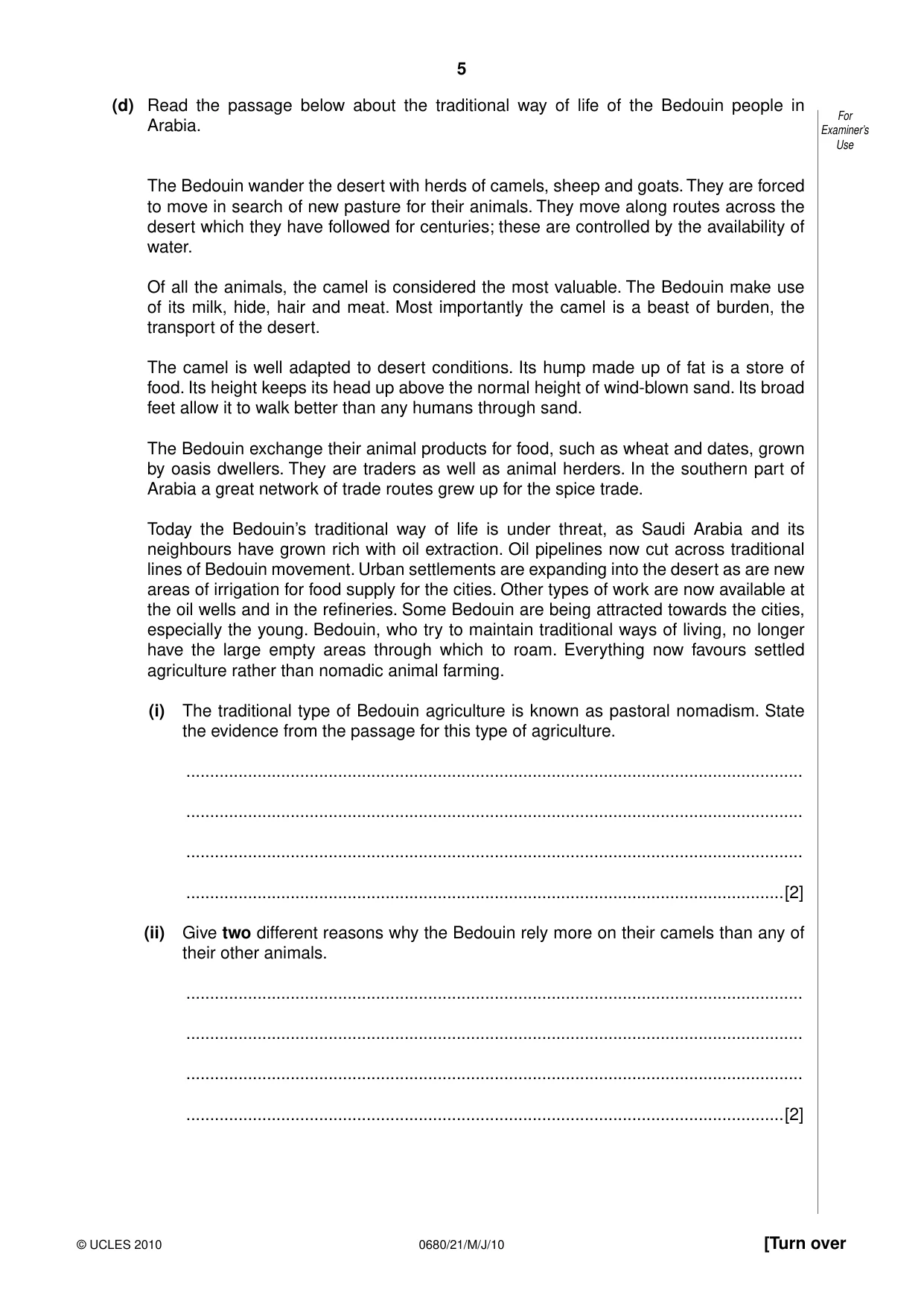 Cambridge IGCSE Environmental Management 0680 2010 May/June Paper 2 · Variant 1 question paper, page 5 of 16