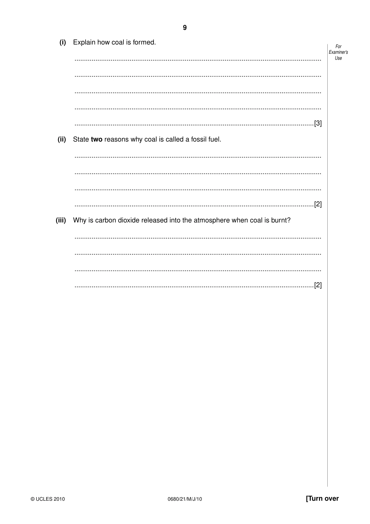 Cambridge IGCSE Environmental Management 0680 2010 May/June Paper 2 · Variant 1 question paper, page 9 of 16