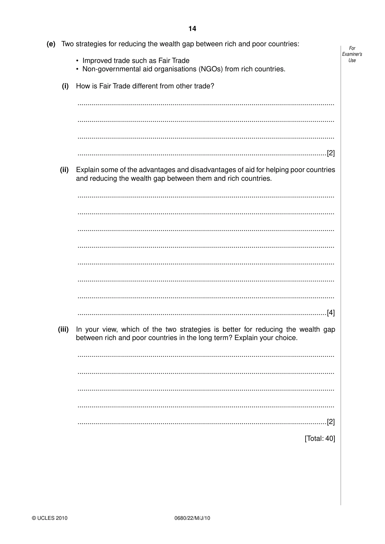 Cambridge IGCSE Environmental Management 0680 2010 May/June Paper 2 · Variant 2 question paper, page 14 of 16