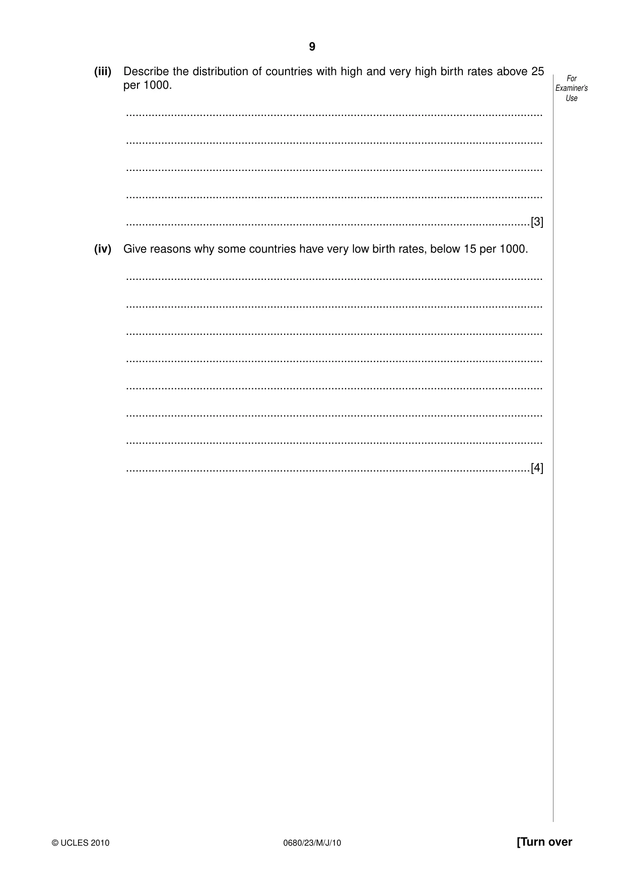 Cambridge IGCSE Environmental Management 0680 2010 May/June Paper 2 · Variant 3 question paper, page 9 of 16