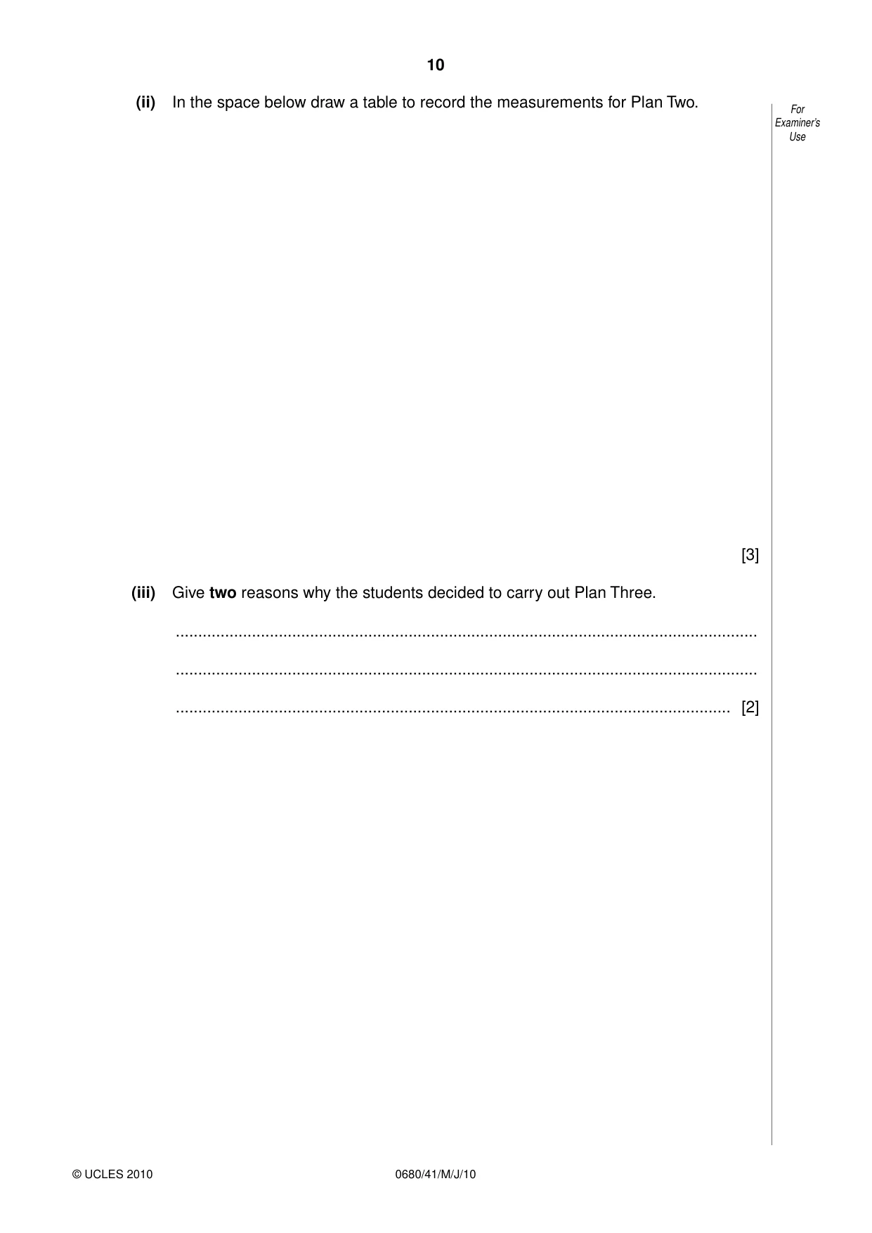 Cambridge IGCSE Environmental Management 0680 2010 May/June Paper 4 · Variant 1 question paper, page 10 of 20