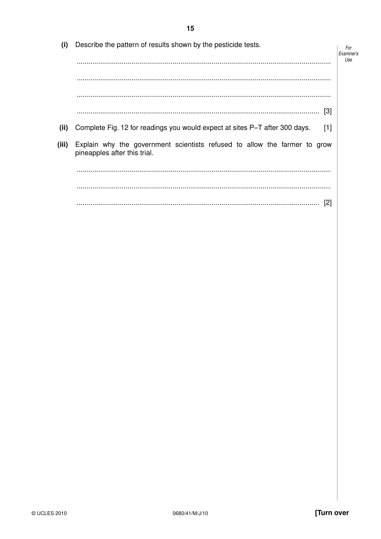 Cambridge IGCSE Environmental Management 0680 2010 May/June Paper 4 · Variant 1 question paper, page 15 of 20