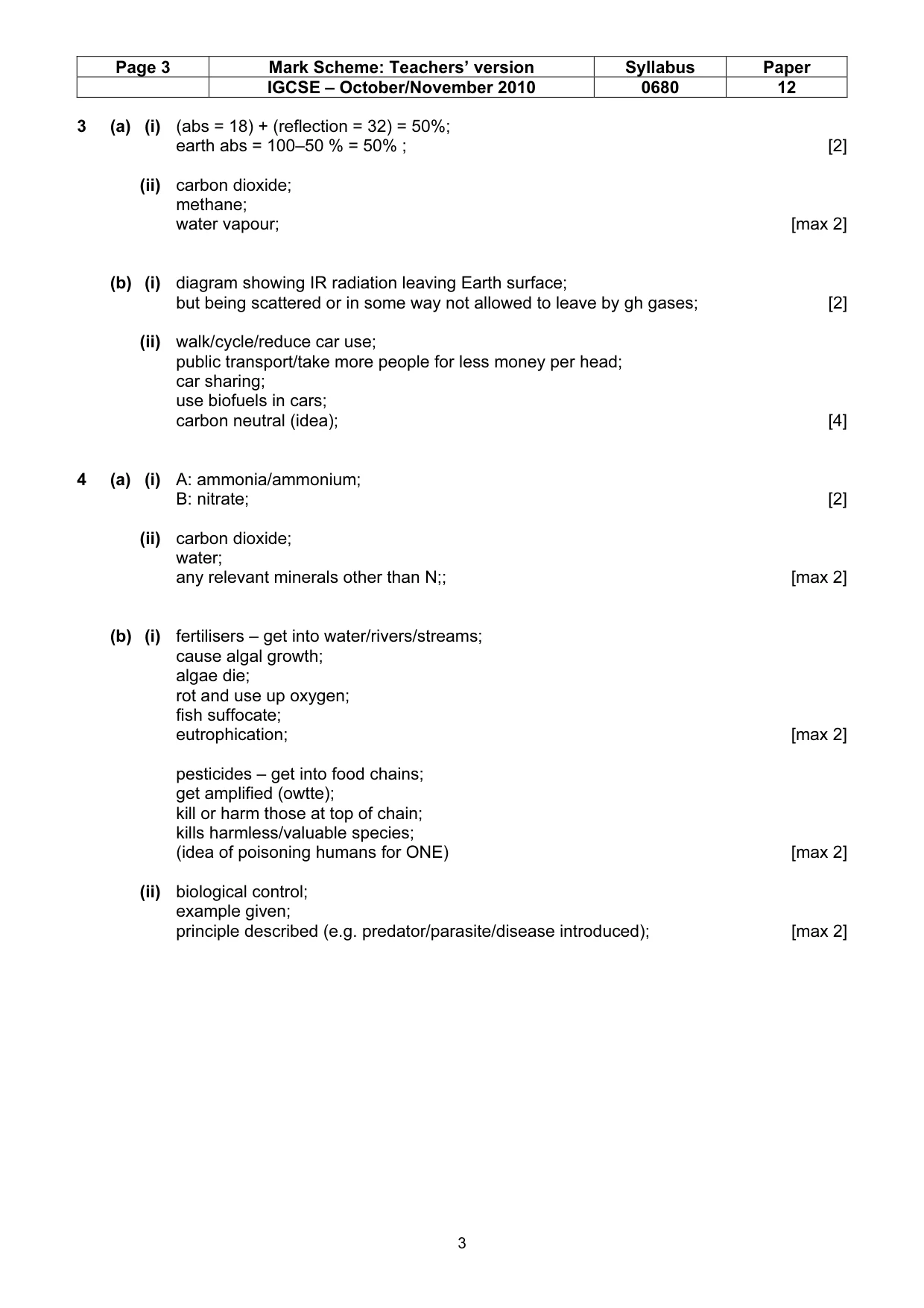 Mark scheme, page 3 of 4
