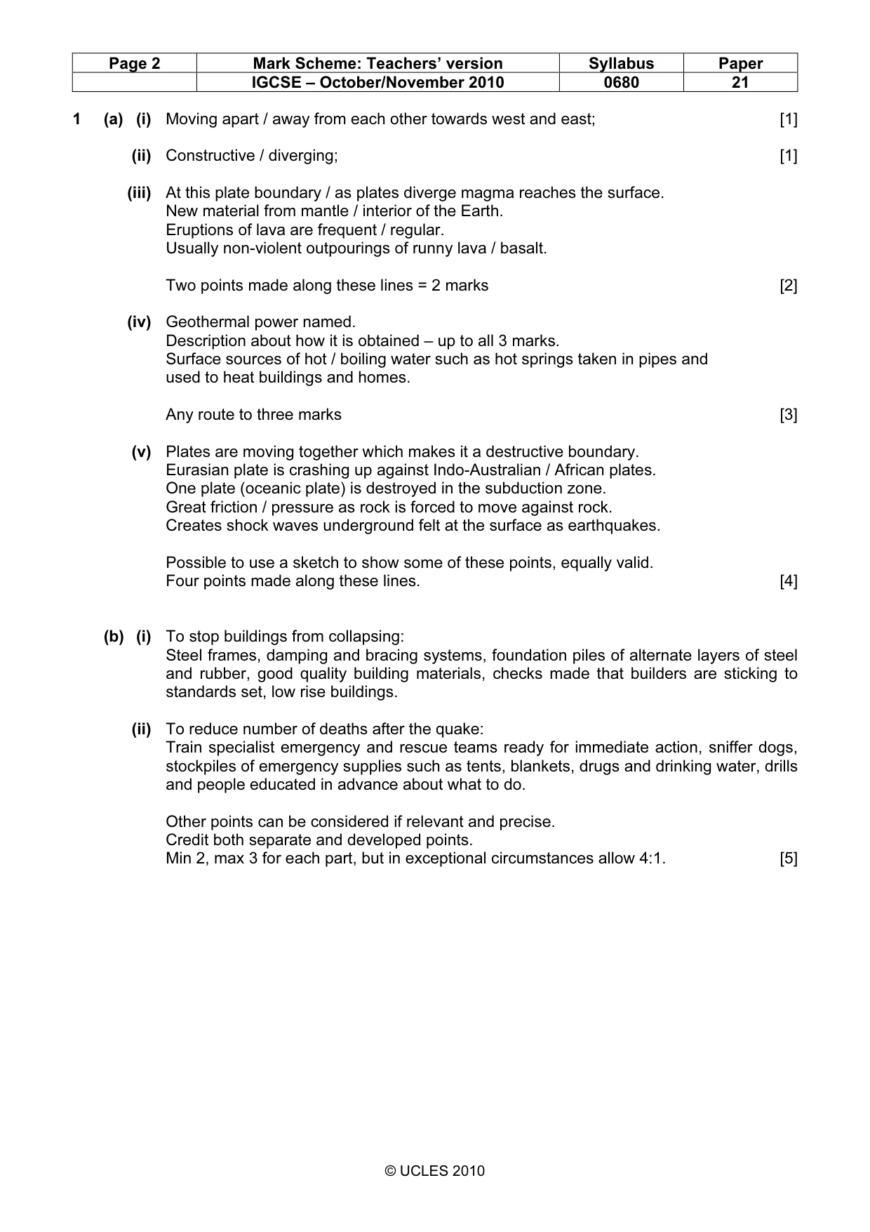 Mark scheme, page 2 of 7