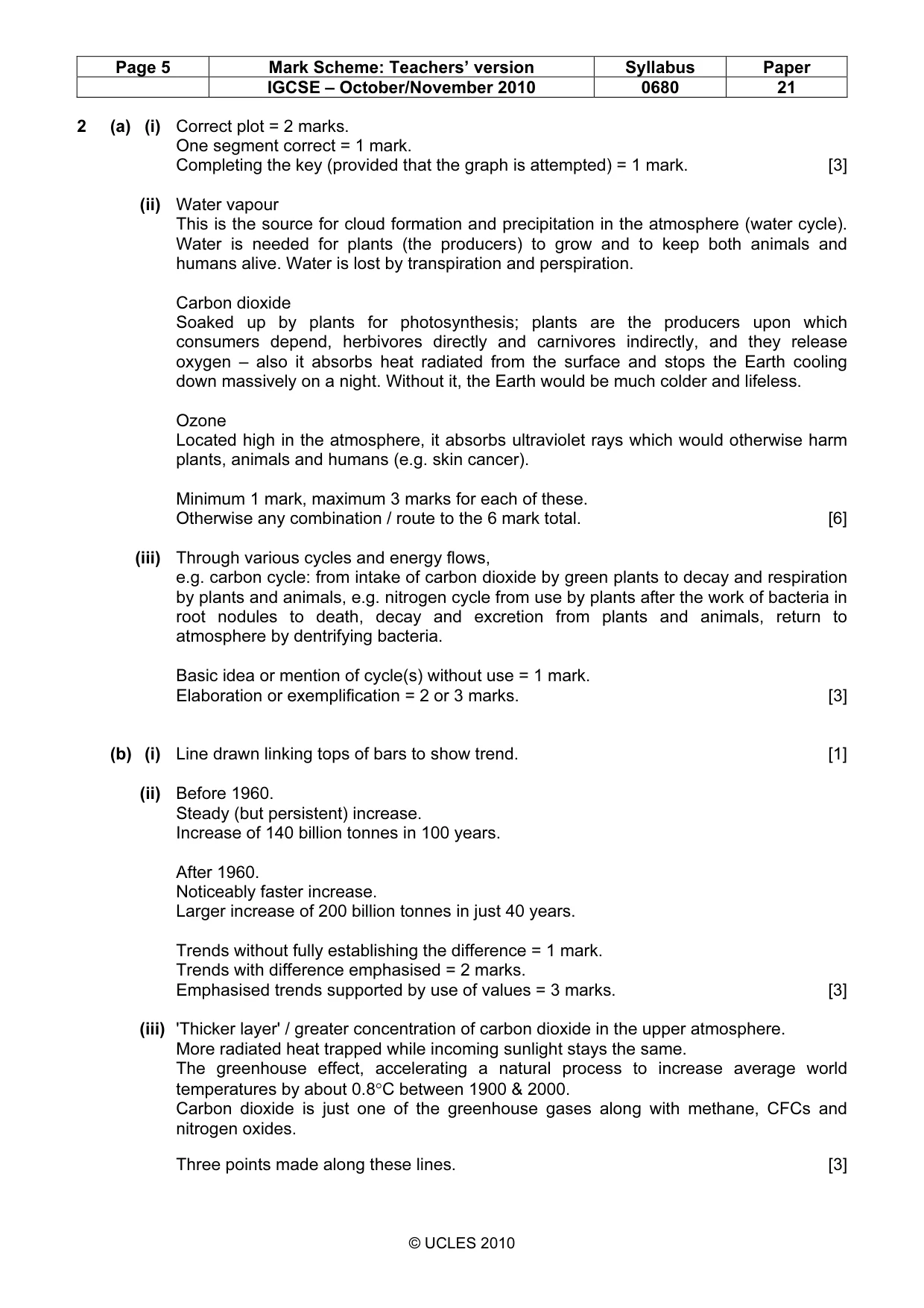 Mark scheme, page 5 of 7