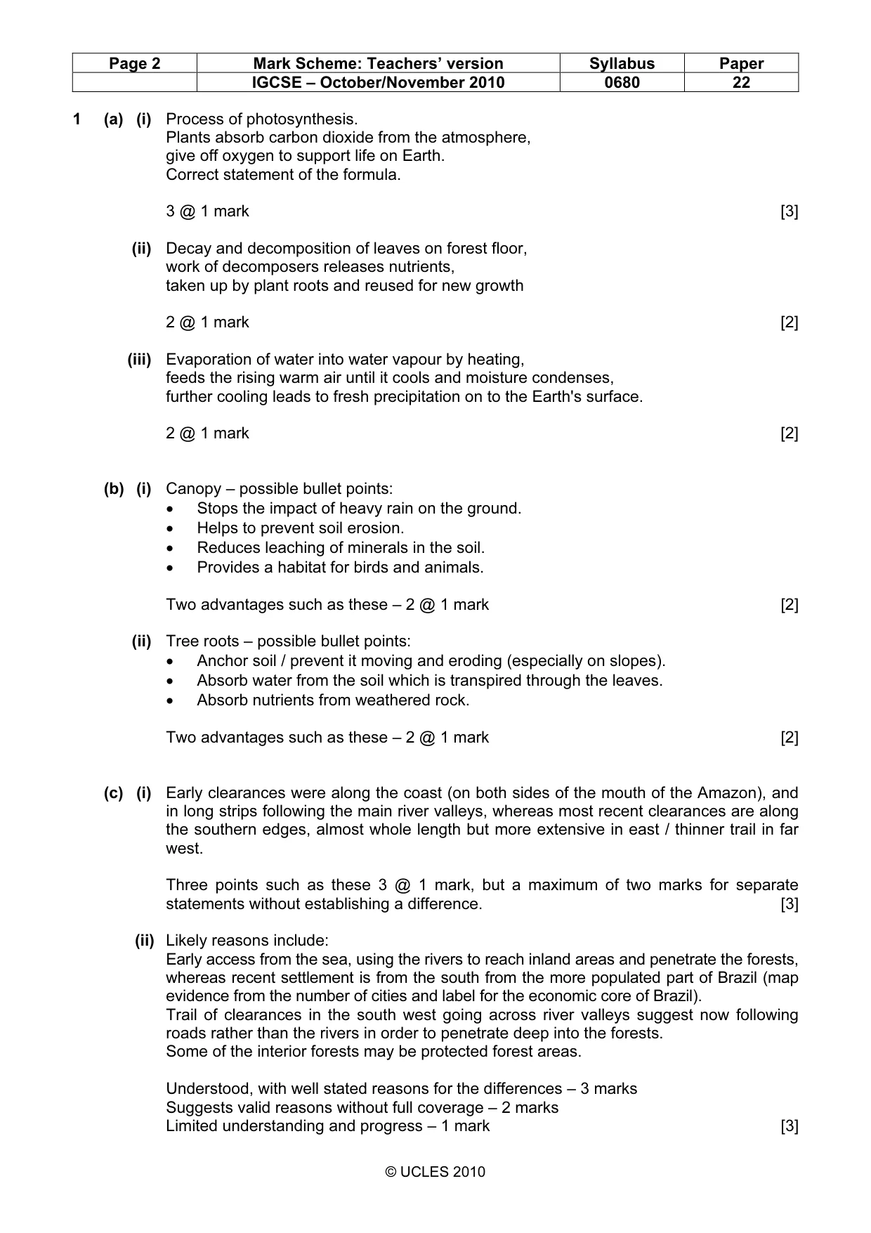 Mark scheme, page 2 of 7