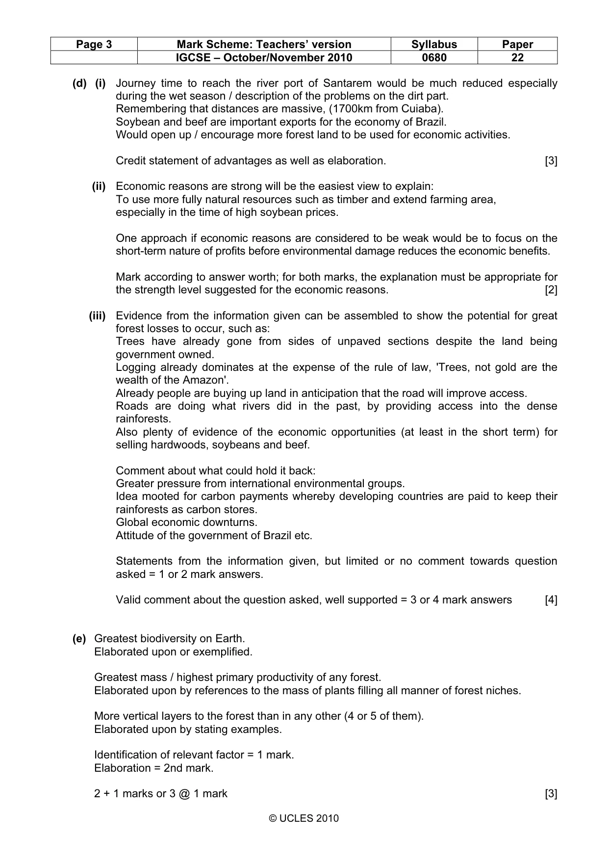 Mark scheme, page 3 of 7