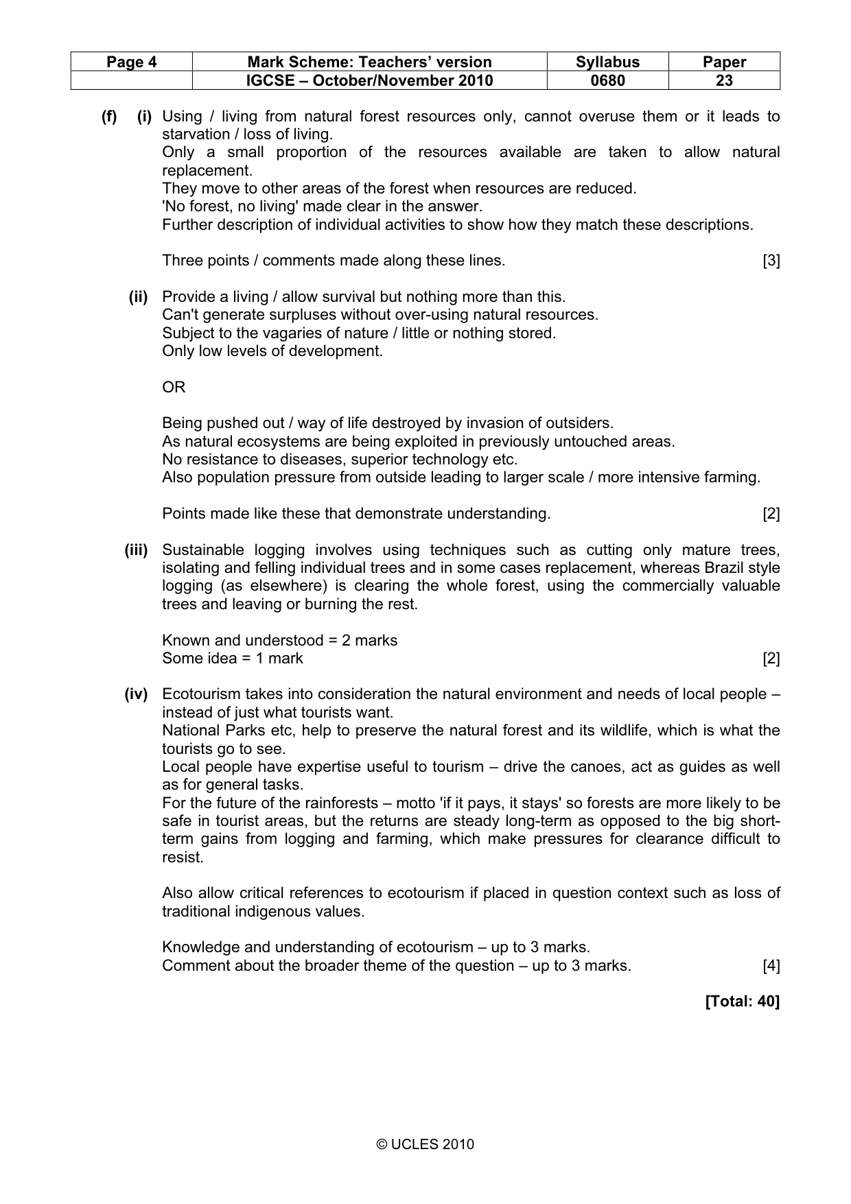 Mark scheme, page 4 of 7