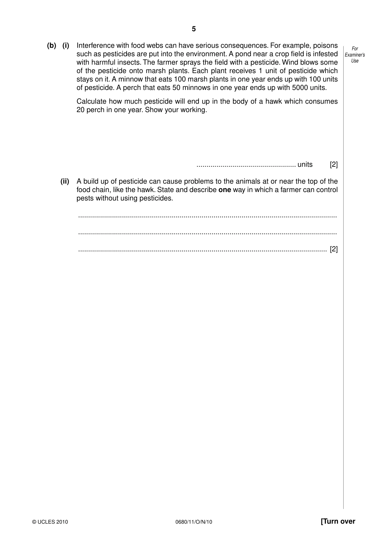 Cambridge IGCSE Environmental Management 0680 2010 Oct/Nov Paper 1 · Variant 1 question paper, page 5 of 12