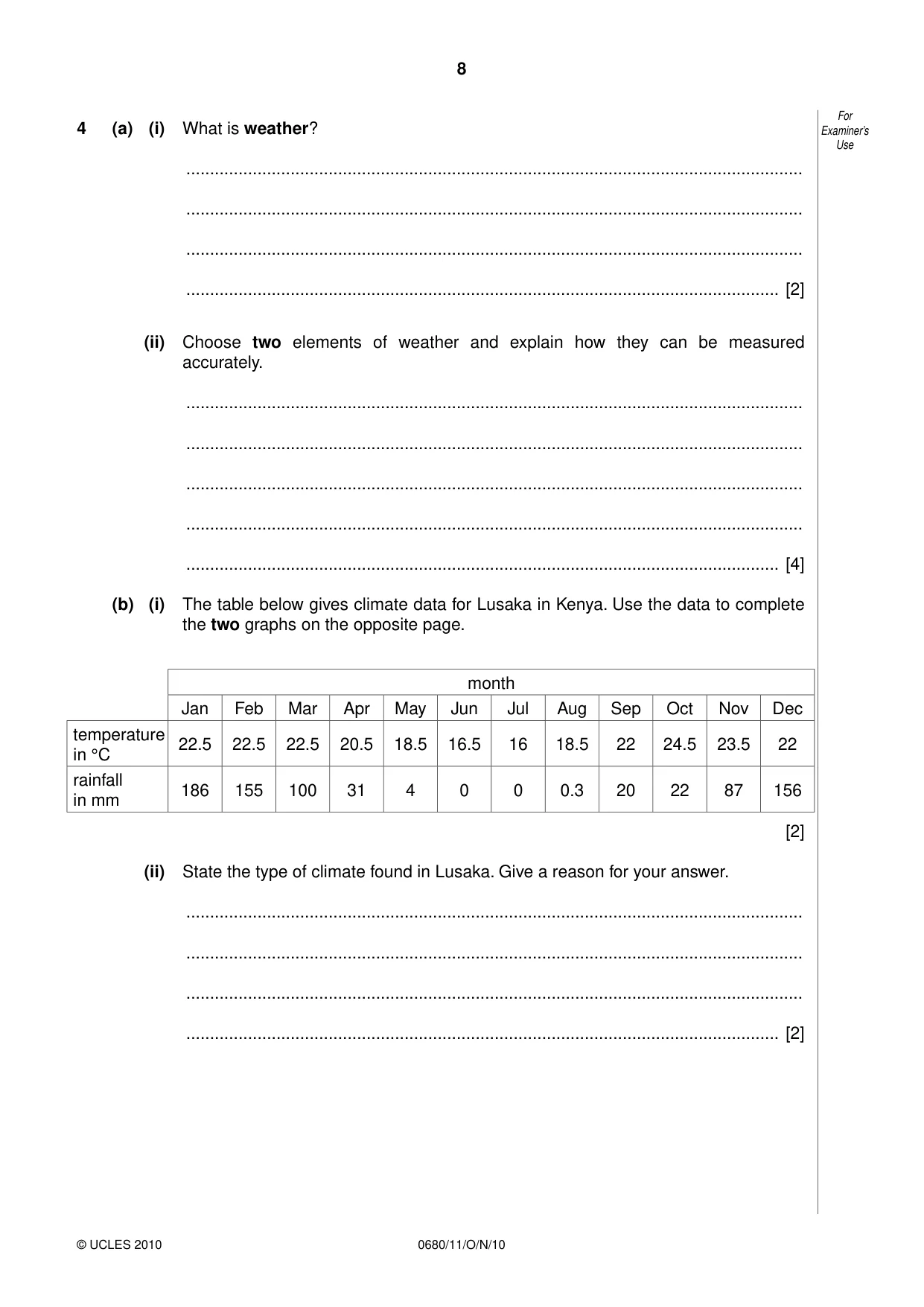 Cambridge IGCSE Environmental Management 0680 2010 Oct/Nov Paper 1 · Variant 1 question paper, page 8 of 12