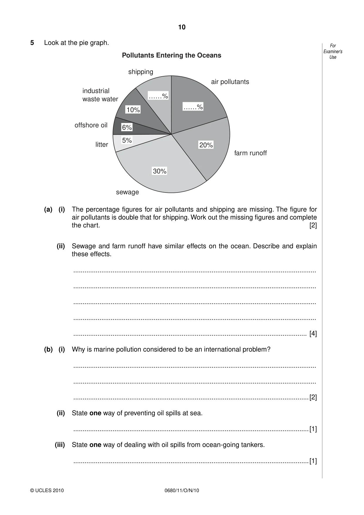 Cambridge IGCSE Environmental Management 0680 2010 Oct/Nov Paper 1 · Variant 1 question paper, page 10 of 12
