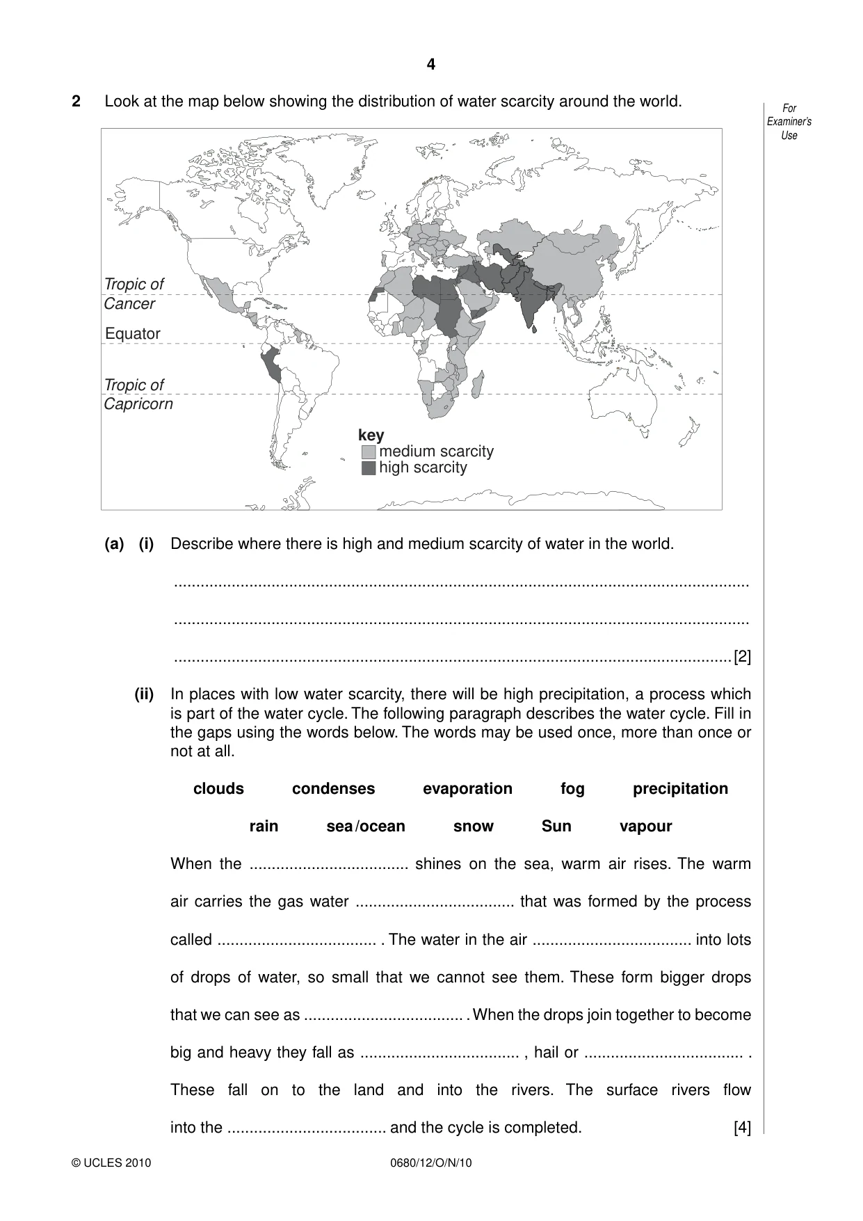Cambridge IGCSE Environmental Management 0680 2010 Oct/Nov Paper 1 · Variant 2 question paper, page 4 of 16