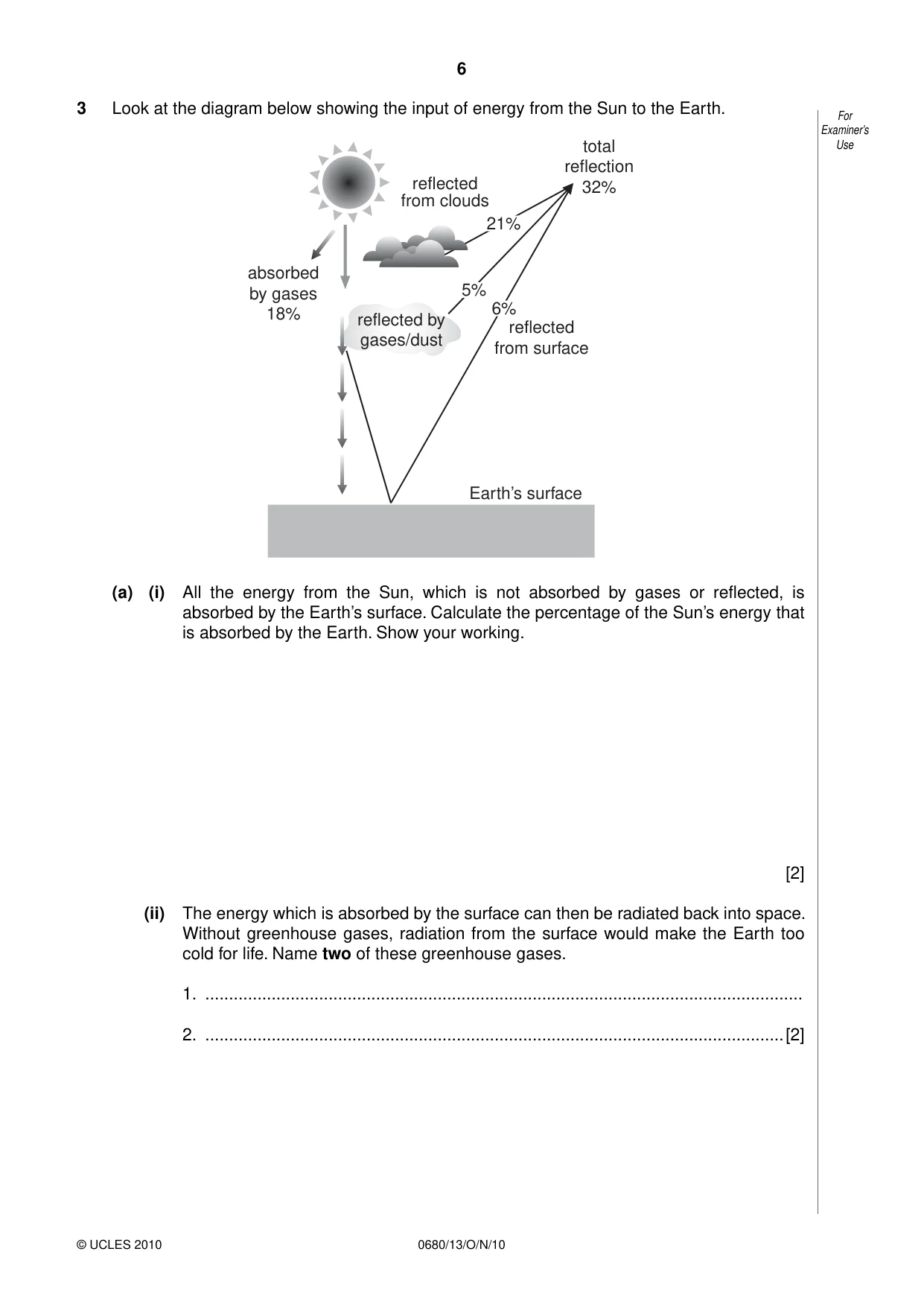 Cambridge IGCSE Environmental Management 0680 2010 Oct/Nov Paper 1 · Variant 3 question paper, page 6 of 16
