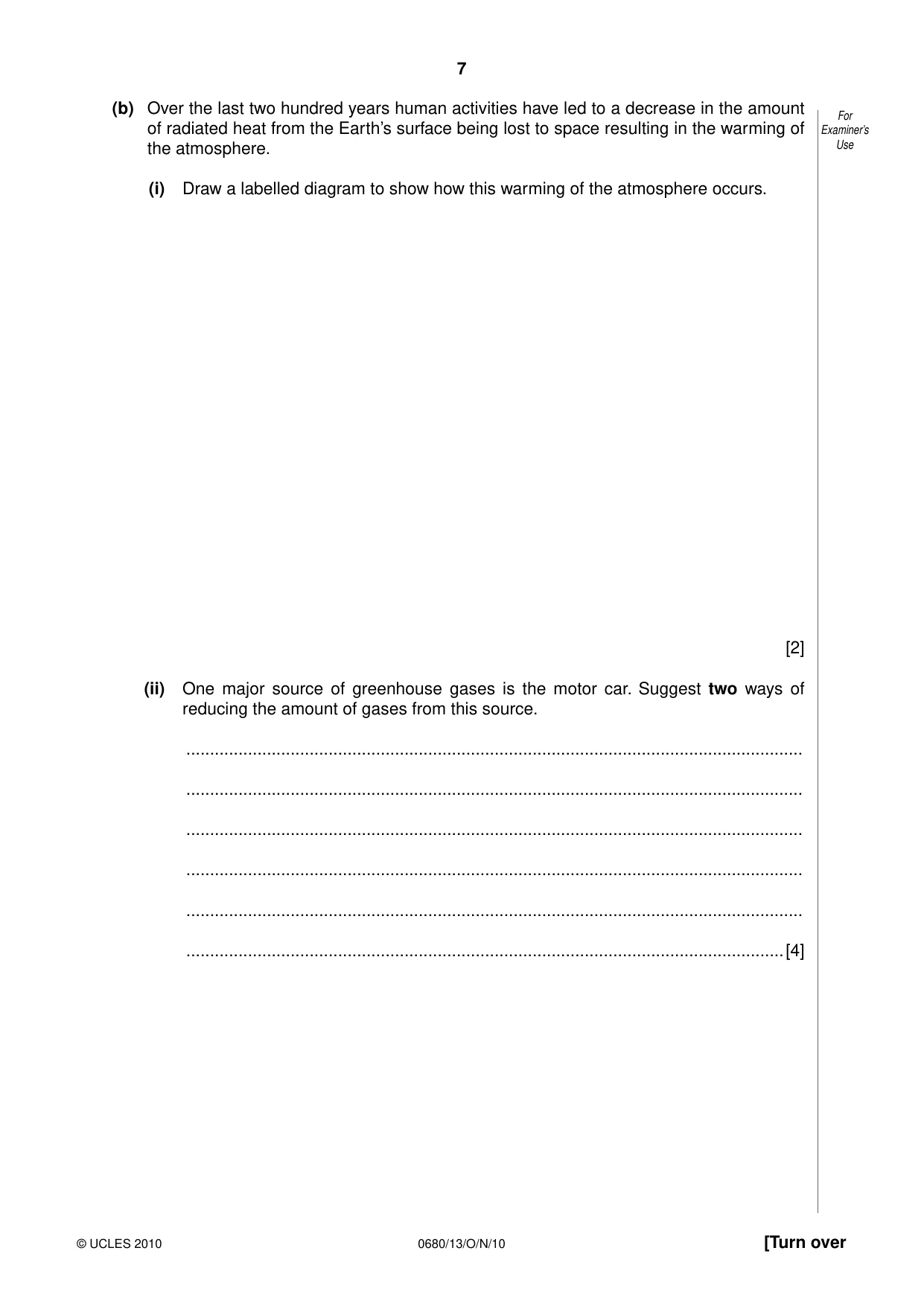 Cambridge IGCSE Environmental Management 0680 2010 Oct/Nov Paper 1 · Variant 3 question paper, page 7 of 16