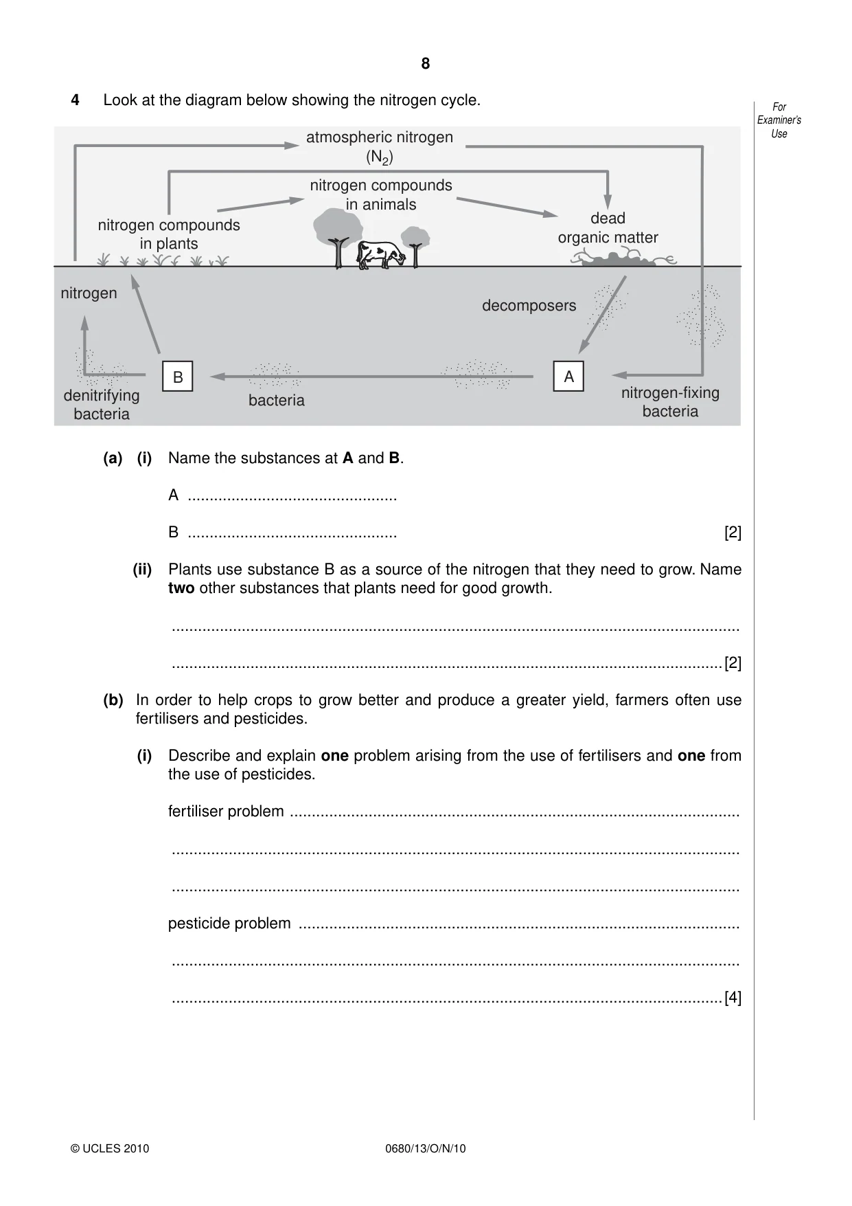 Cambridge IGCSE Environmental Management 0680 2010 Oct/Nov Paper 1 · Variant 3 question paper, page 8 of 16