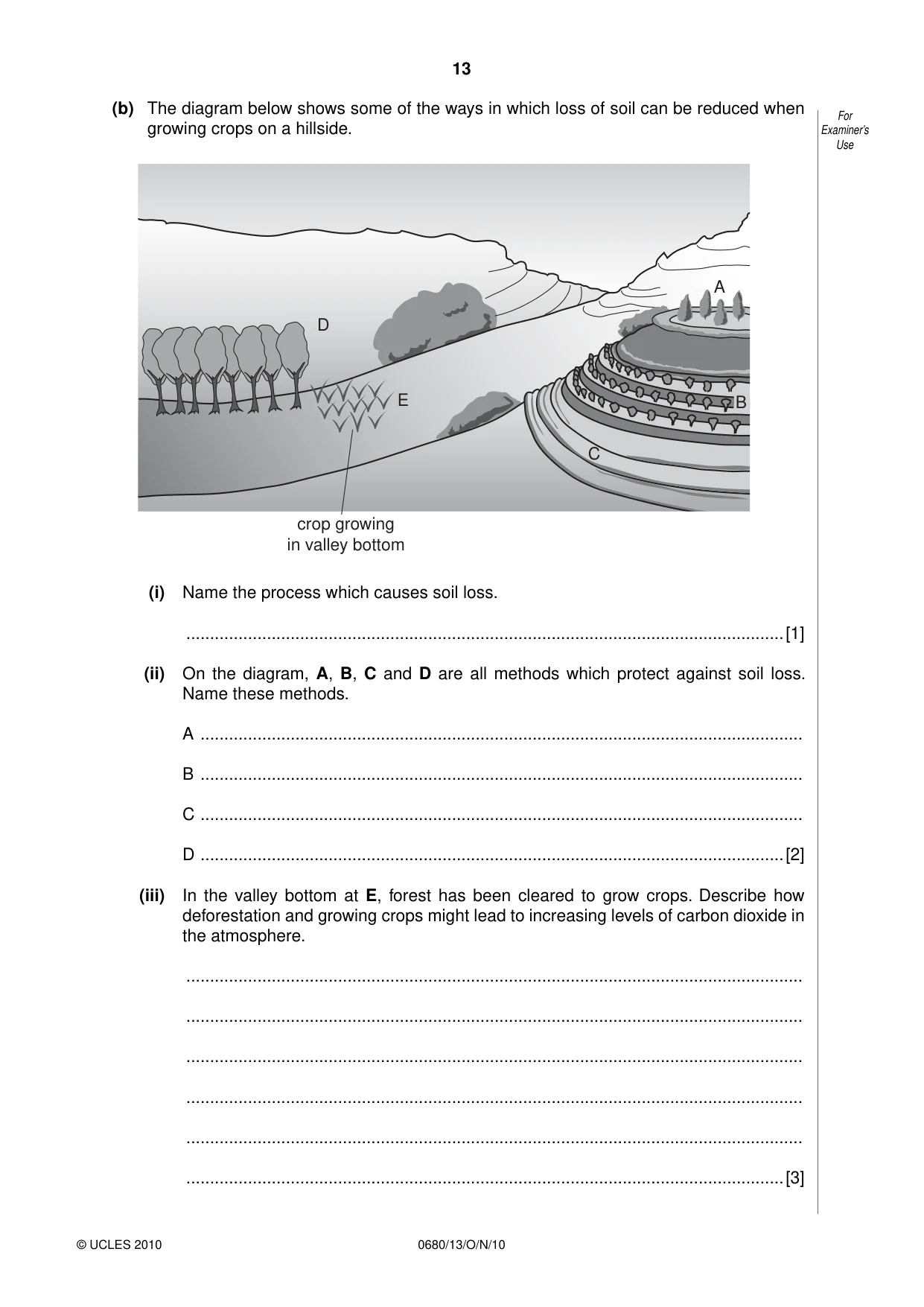 Cambridge IGCSE Environmental Management 0680 2010 Oct/Nov Paper 1 · Variant 3 question paper, page 13 of 16