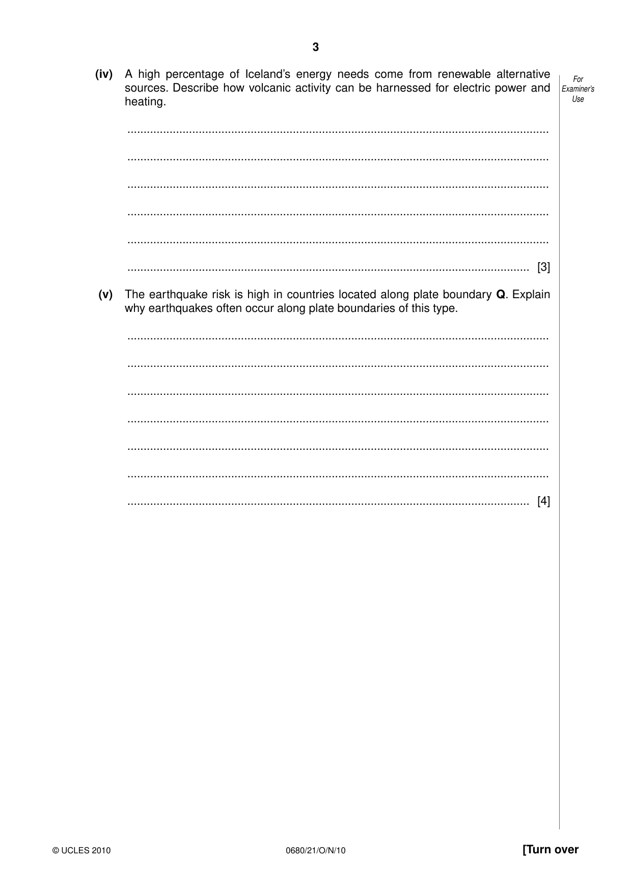 Cambridge IGCSE Environmental Management 0680 2010 Oct/Nov Paper 2 · Variant 1 question paper, page 3 of 16