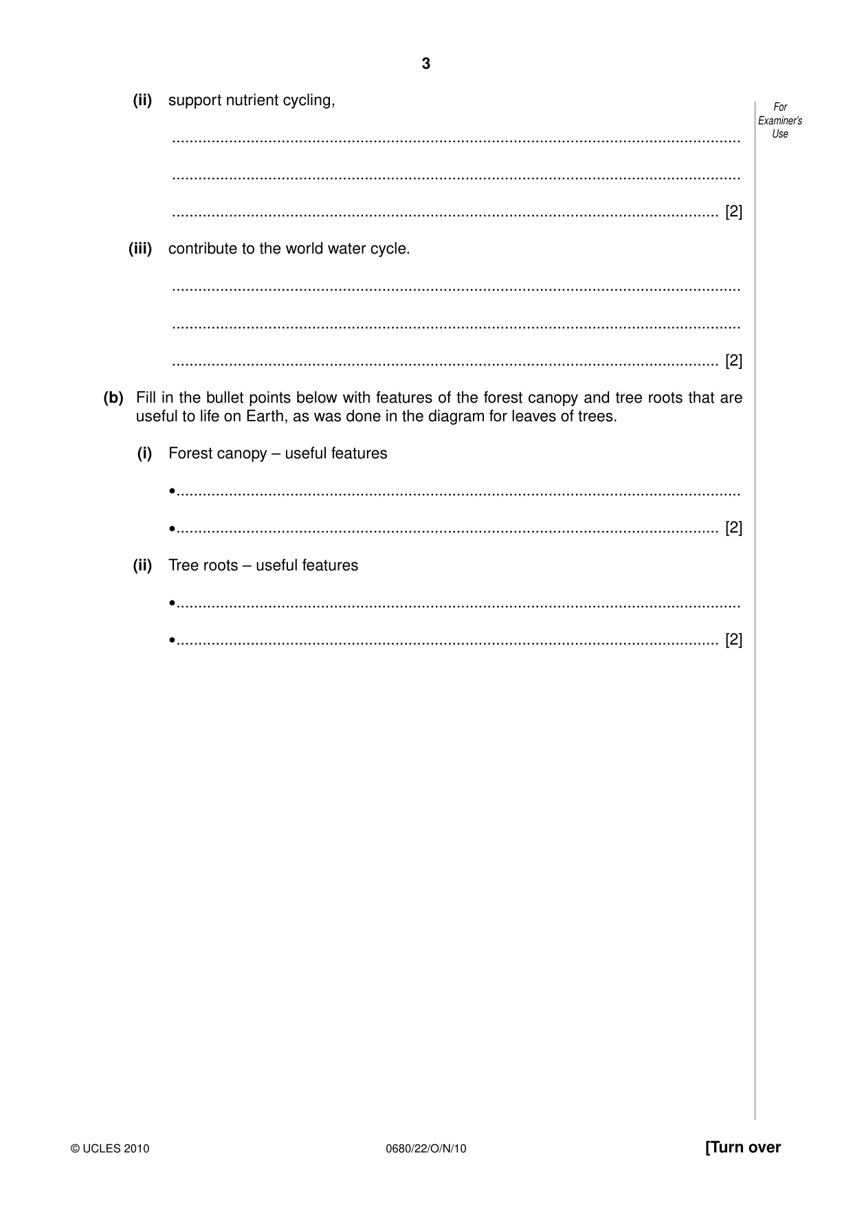 Cambridge IGCSE Environmental Management 0680 2010 Oct/Nov Paper 2 · Variant 2 question paper, page 3 of 20