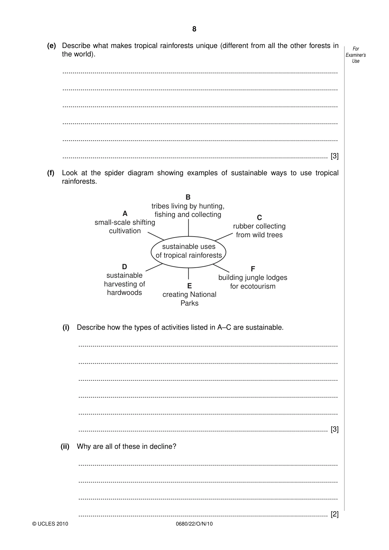 Cambridge IGCSE Environmental Management 0680 2010 Oct/Nov Paper 2 · Variant 2 question paper, page 8 of 20