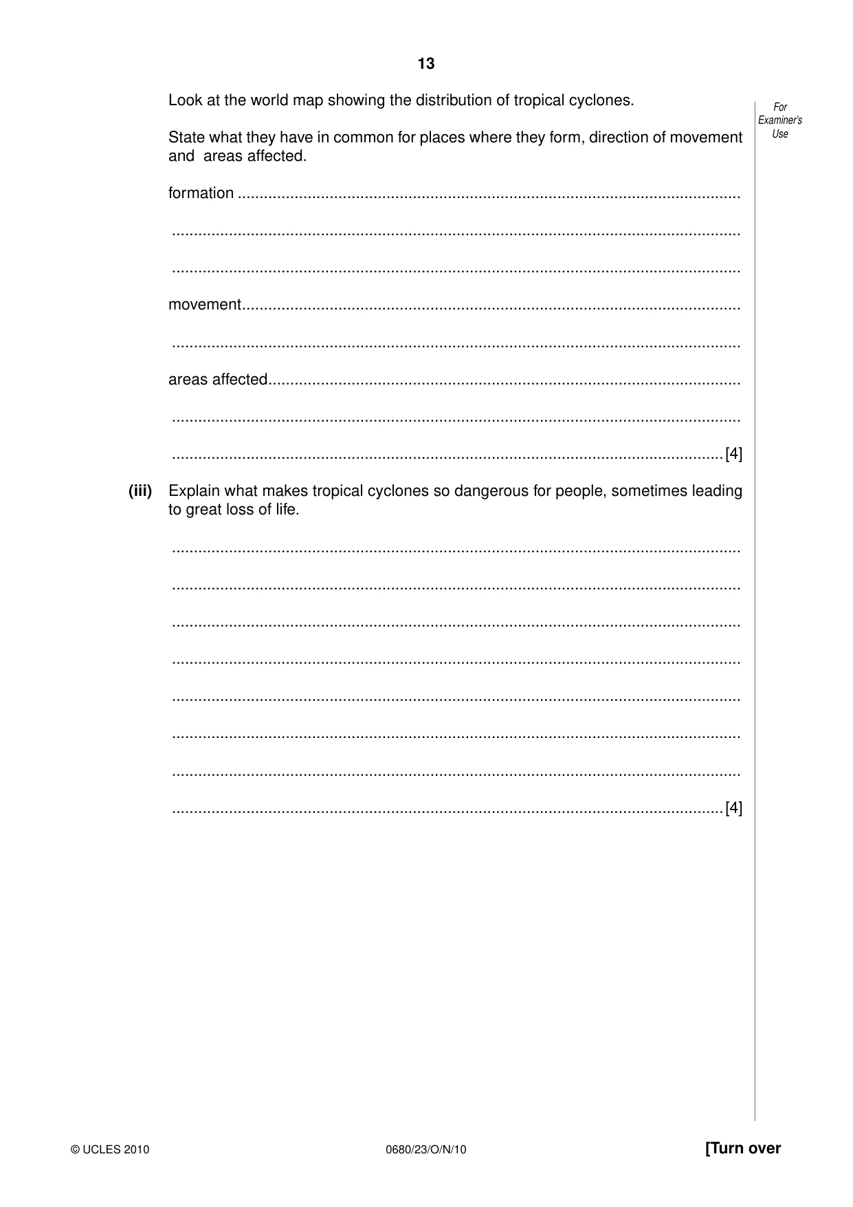 Cambridge IGCSE Environmental Management 0680 2010 Oct/Nov Paper 2 · Variant 3 question paper, page 13 of 20
