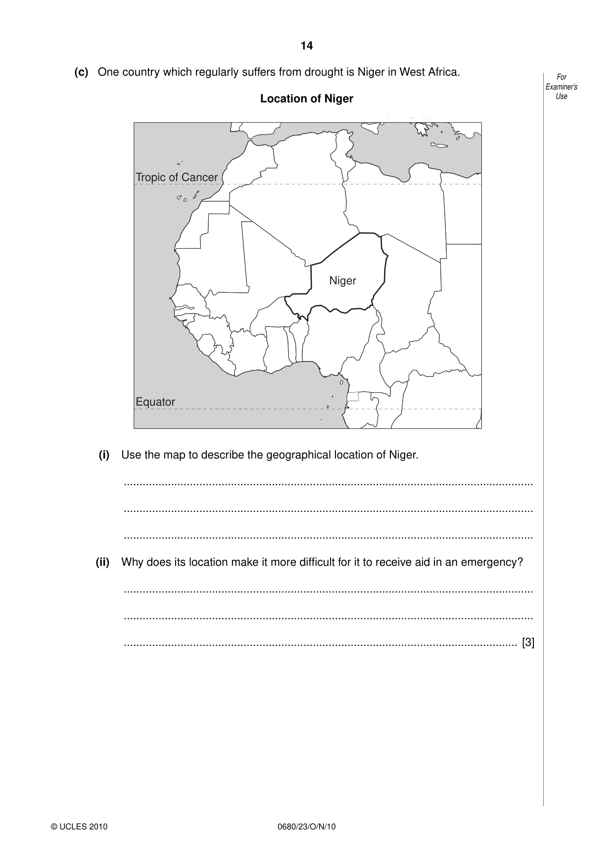 Cambridge IGCSE Environmental Management 0680 2010 Oct/Nov Paper 2 · Variant 3 question paper, page 14 of 20