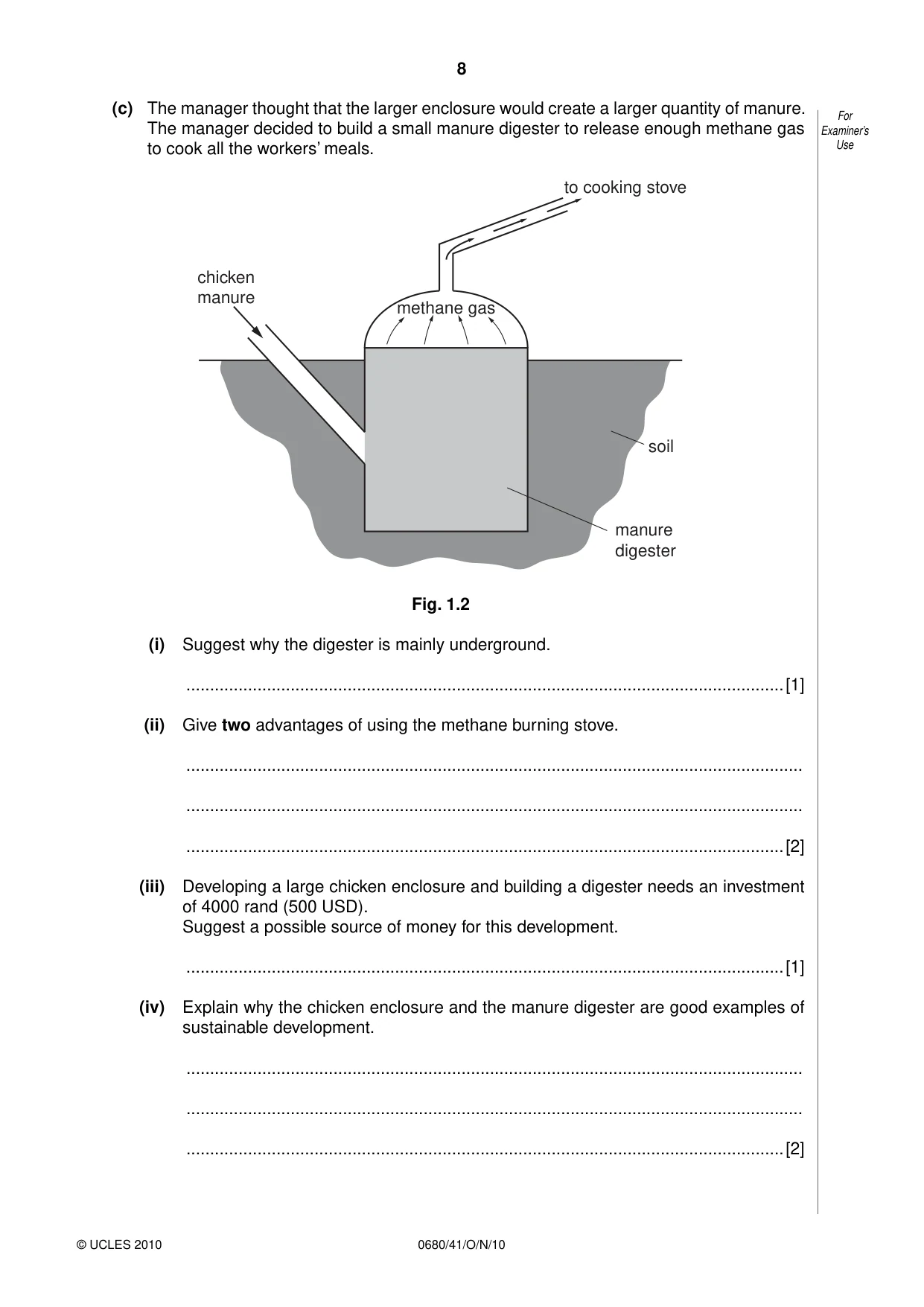 Cambridge IGCSE Environmental Management 0680 2010 Oct/Nov Paper 4 · Variant 1 question paper, page 8 of 16