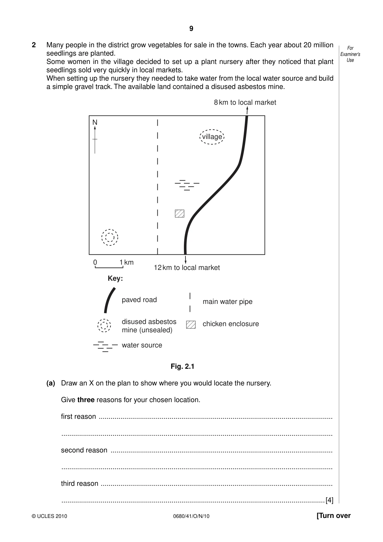 Cambridge IGCSE Environmental Management 0680 2010 Oct/Nov Paper 4 · Variant 1 question paper, page 9 of 16