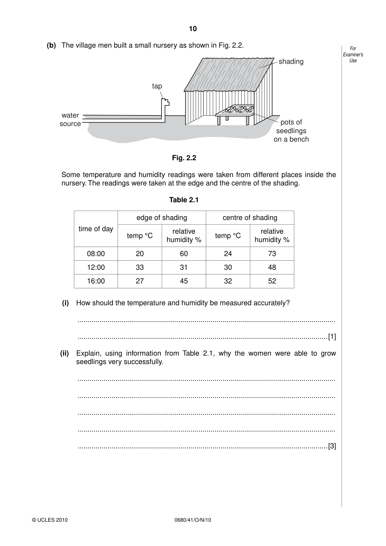 Cambridge IGCSE Environmental Management 0680 2010 Oct/Nov Paper 4 · Variant 1 question paper, page 10 of 16