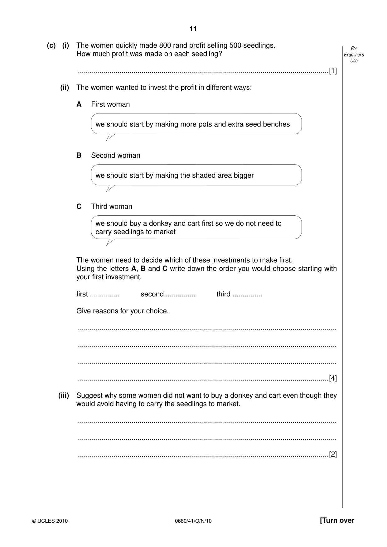 Cambridge IGCSE Environmental Management 0680 2010 Oct/Nov Paper 4 · Variant 1 question paper, page 11 of 16