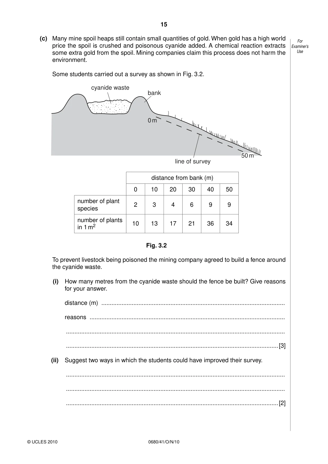 Cambridge IGCSE Environmental Management 0680 2010 Oct/Nov Paper 4 · Variant 1 question paper, page 15 of 16