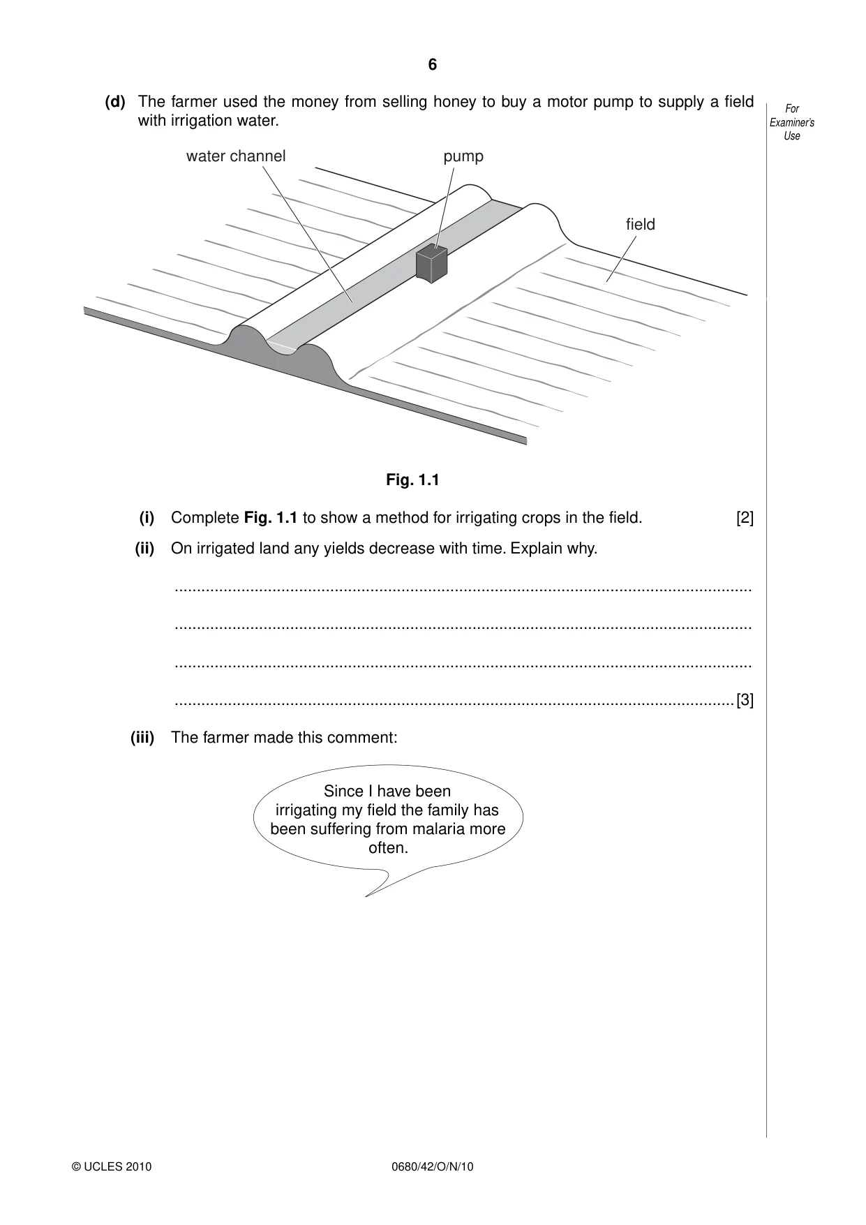 Cambridge IGCSE Environmental Management 0680 2010 Oct/Nov Paper 4 · Variant 2 question paper, page 6 of 16